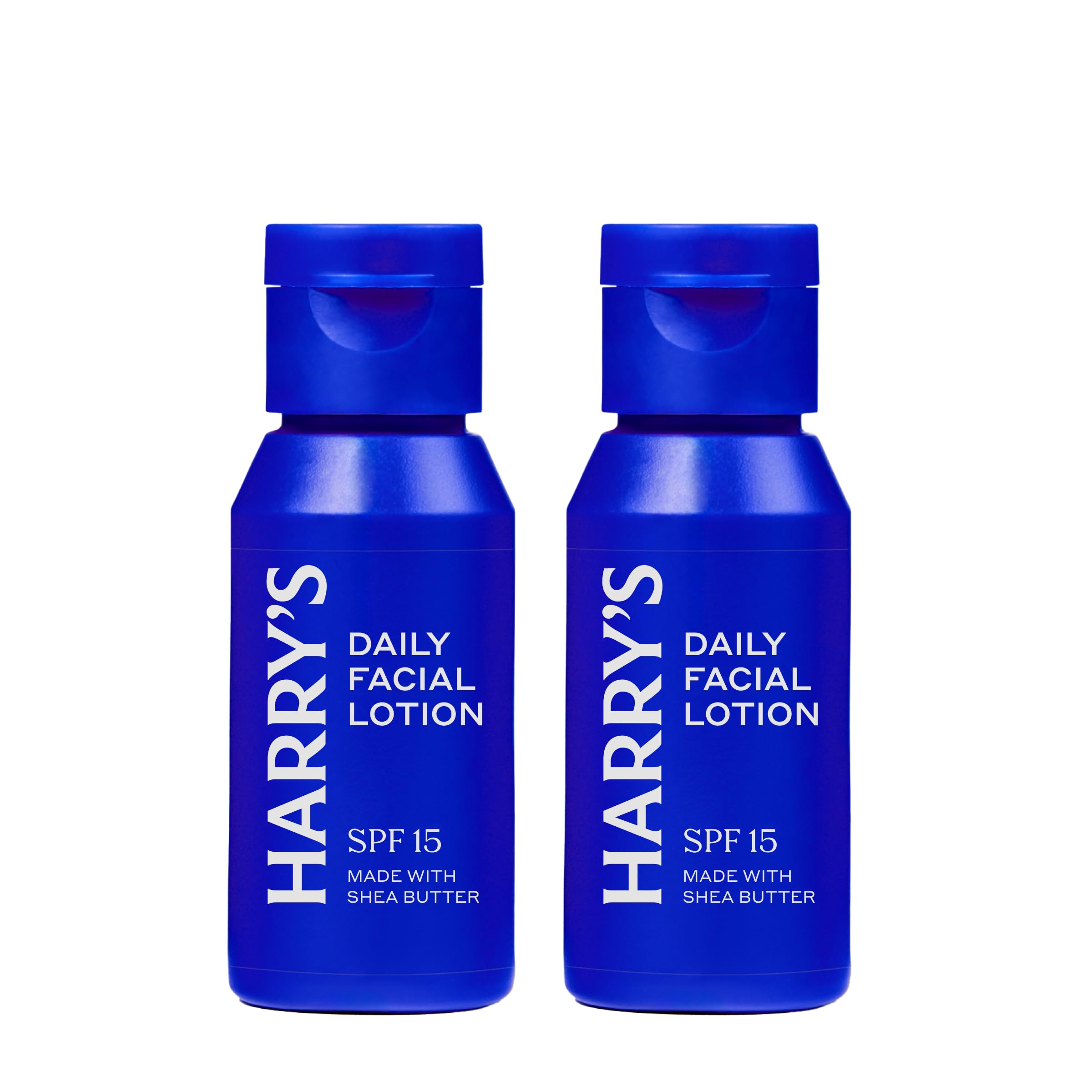 Harry's Face Lotion bottle with SPF 15 and minty scent for daily protection.