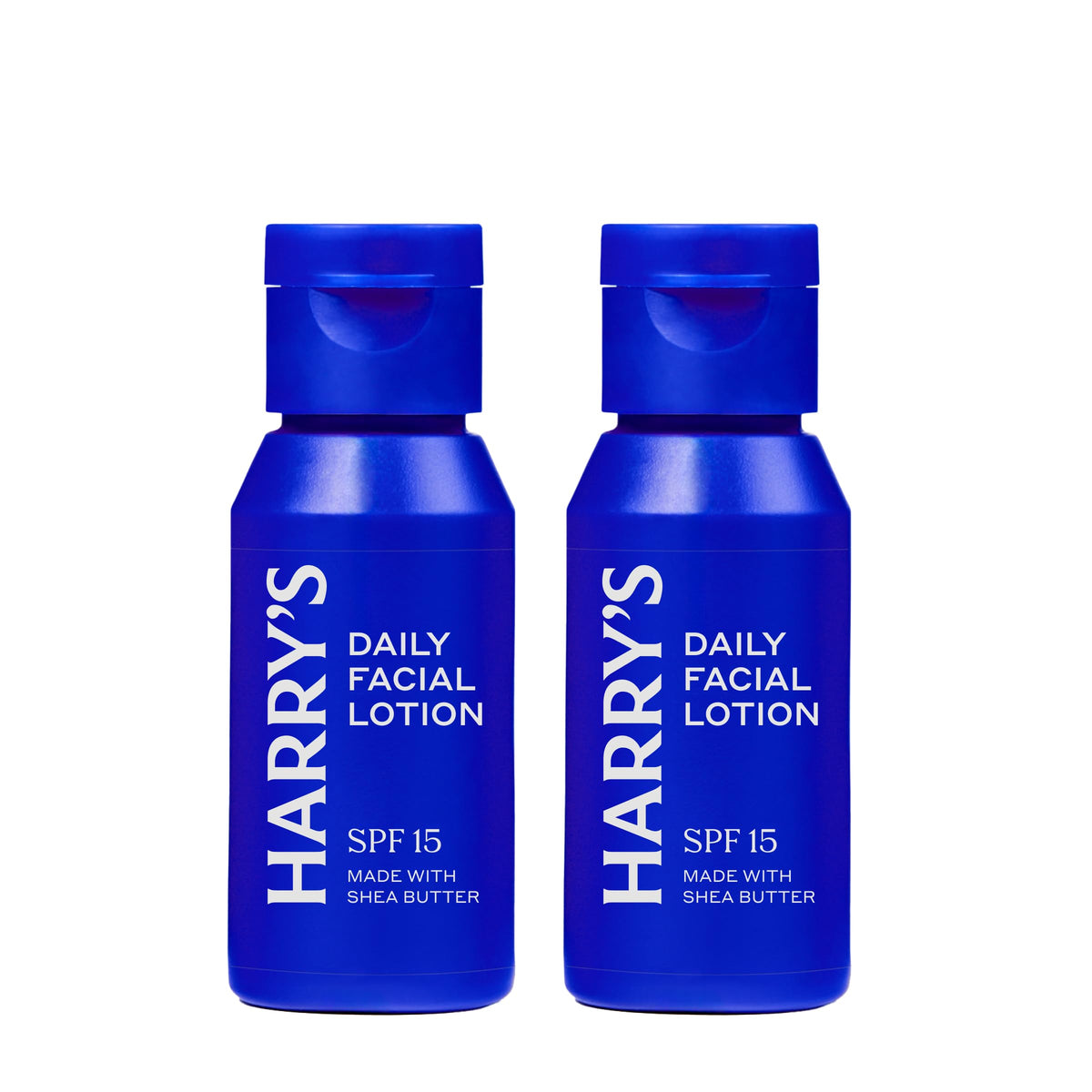 Harry's Face Lotion bottle with SPF 15 and minty scent for daily protection.