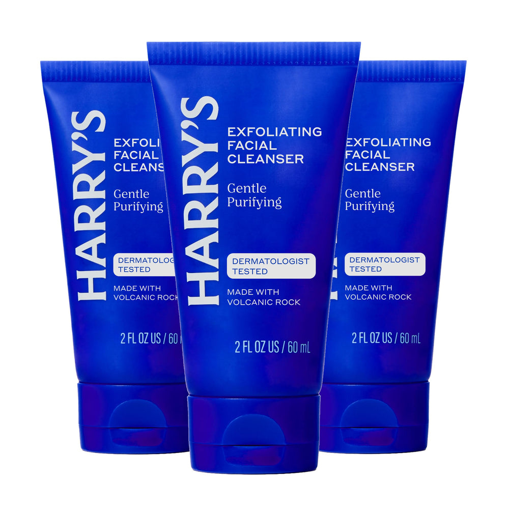 Harry's face wash bottle pour for easy daily cleansing.