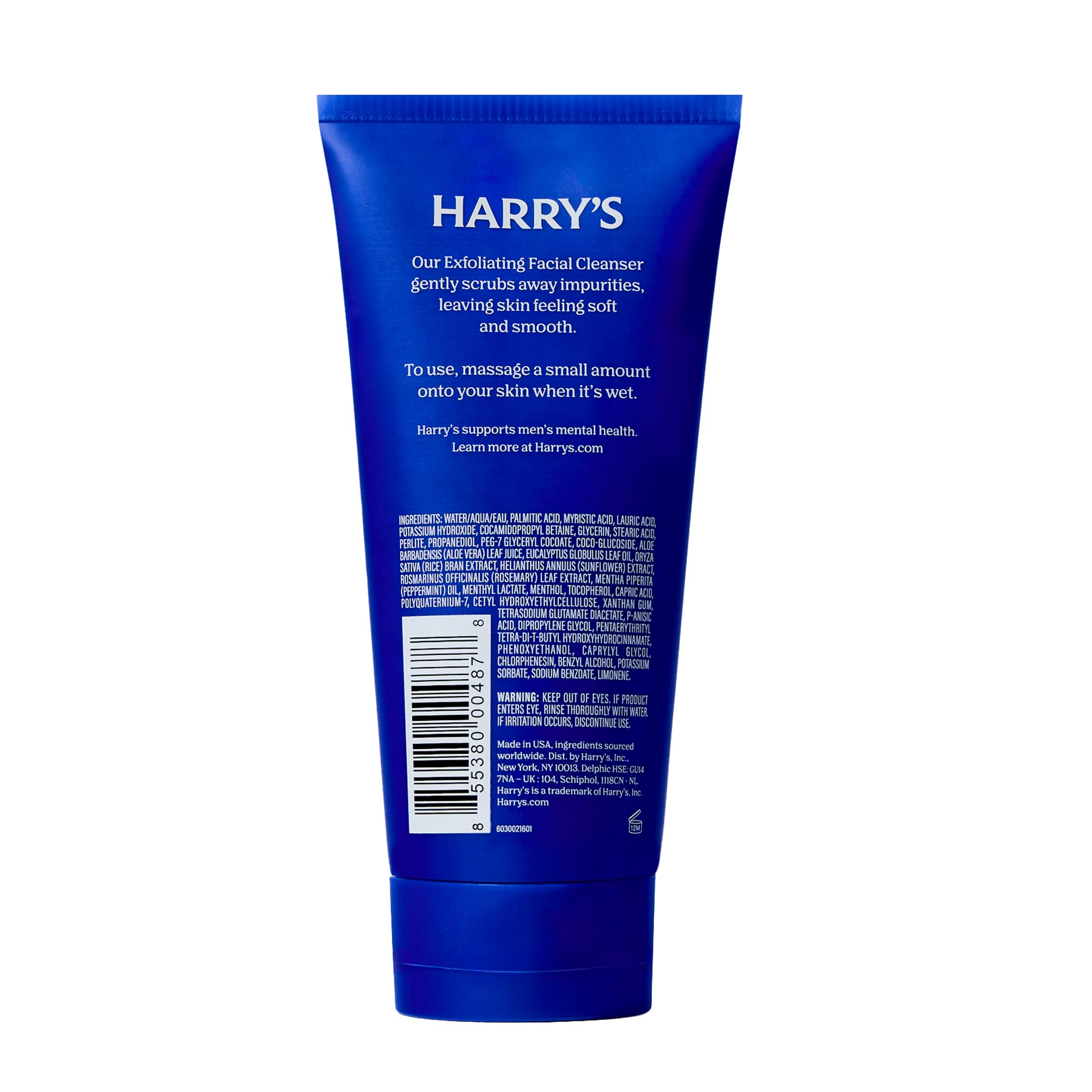 Harry's Face Wash with eucalyptus provides a crisp, cooling sensation.