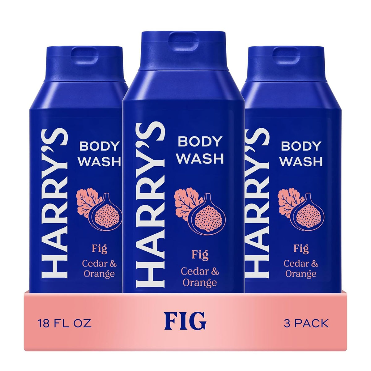 Harry's Fig Body Wash bottle with rich lather for daily cleansing.