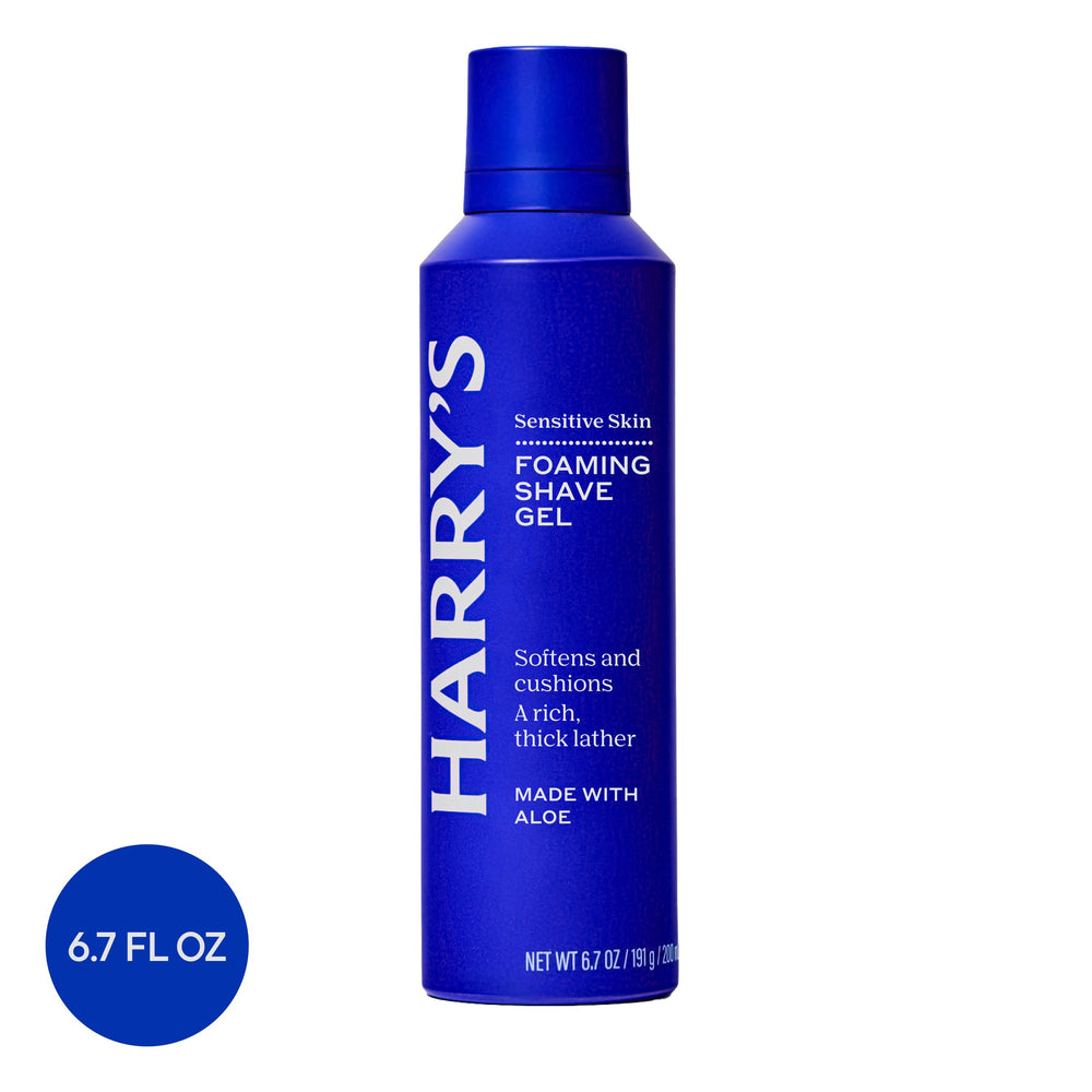 Harry's gel's gentle ingredients offer soothing relief during a shave.