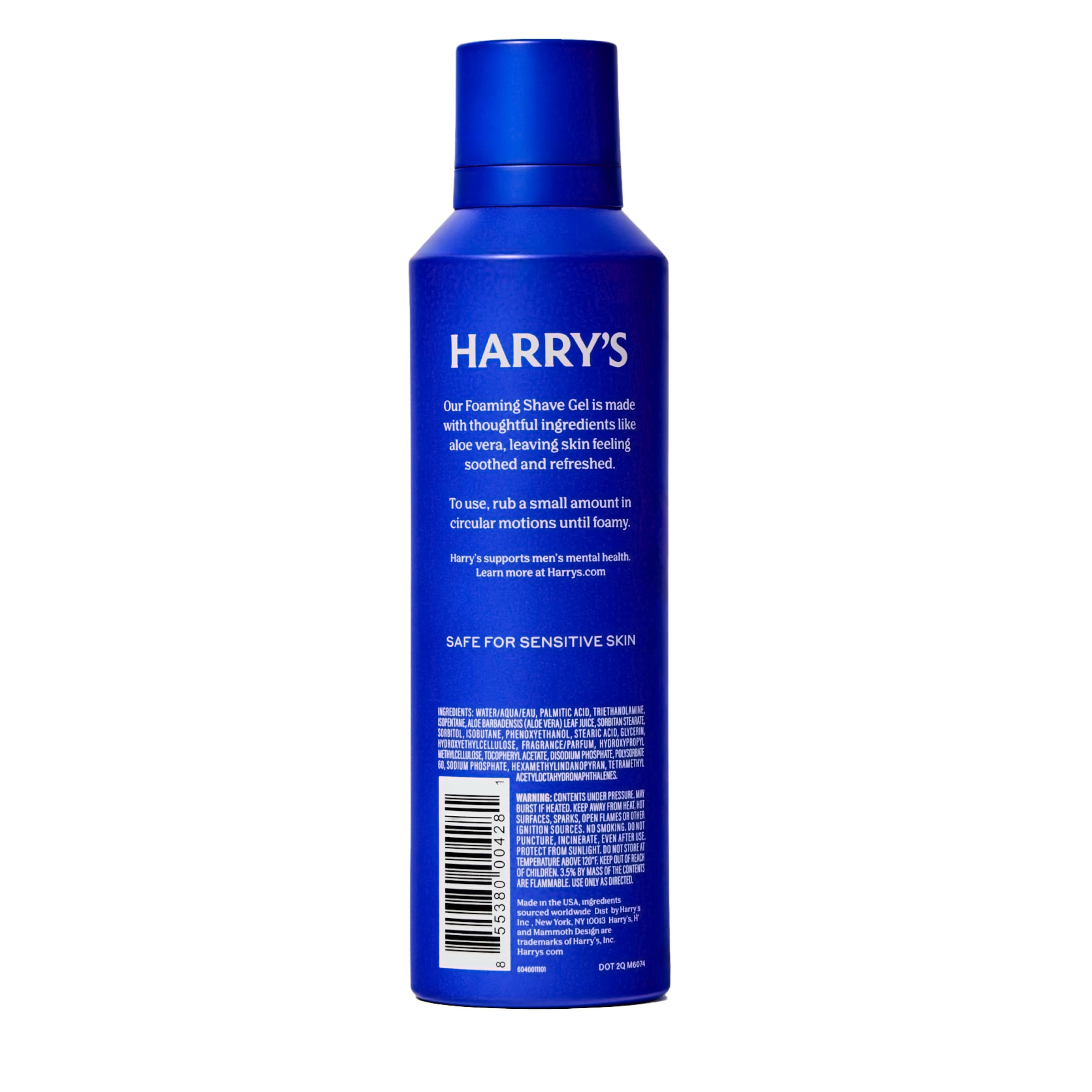 Harry's paraben-free and sulfate-free formula supports sensitive skin.