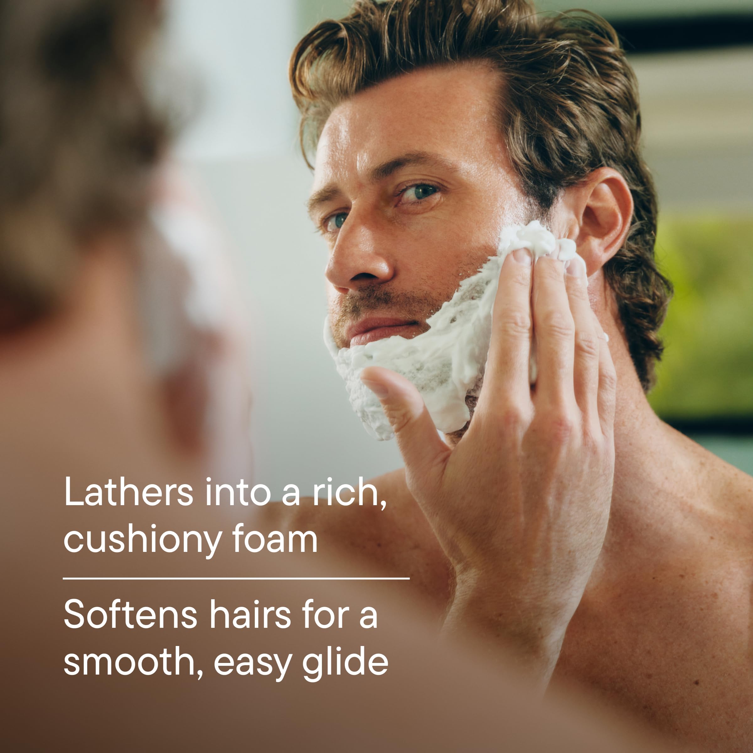 Harry's shave gel on skin after use suggests hydrated, refreshed feel.