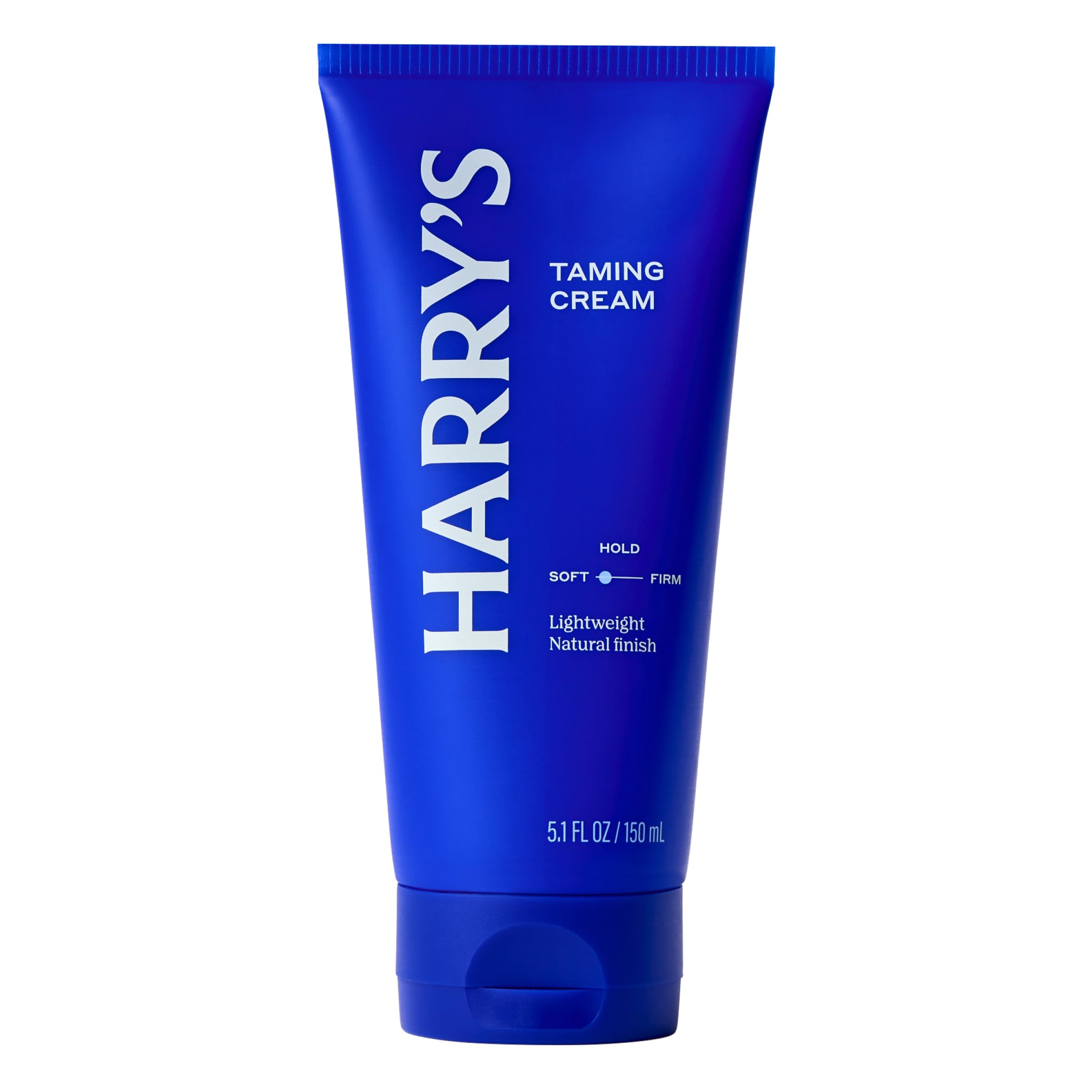 Harry's Hair Taming Cream bottle demonstrates sleek design for easy use.