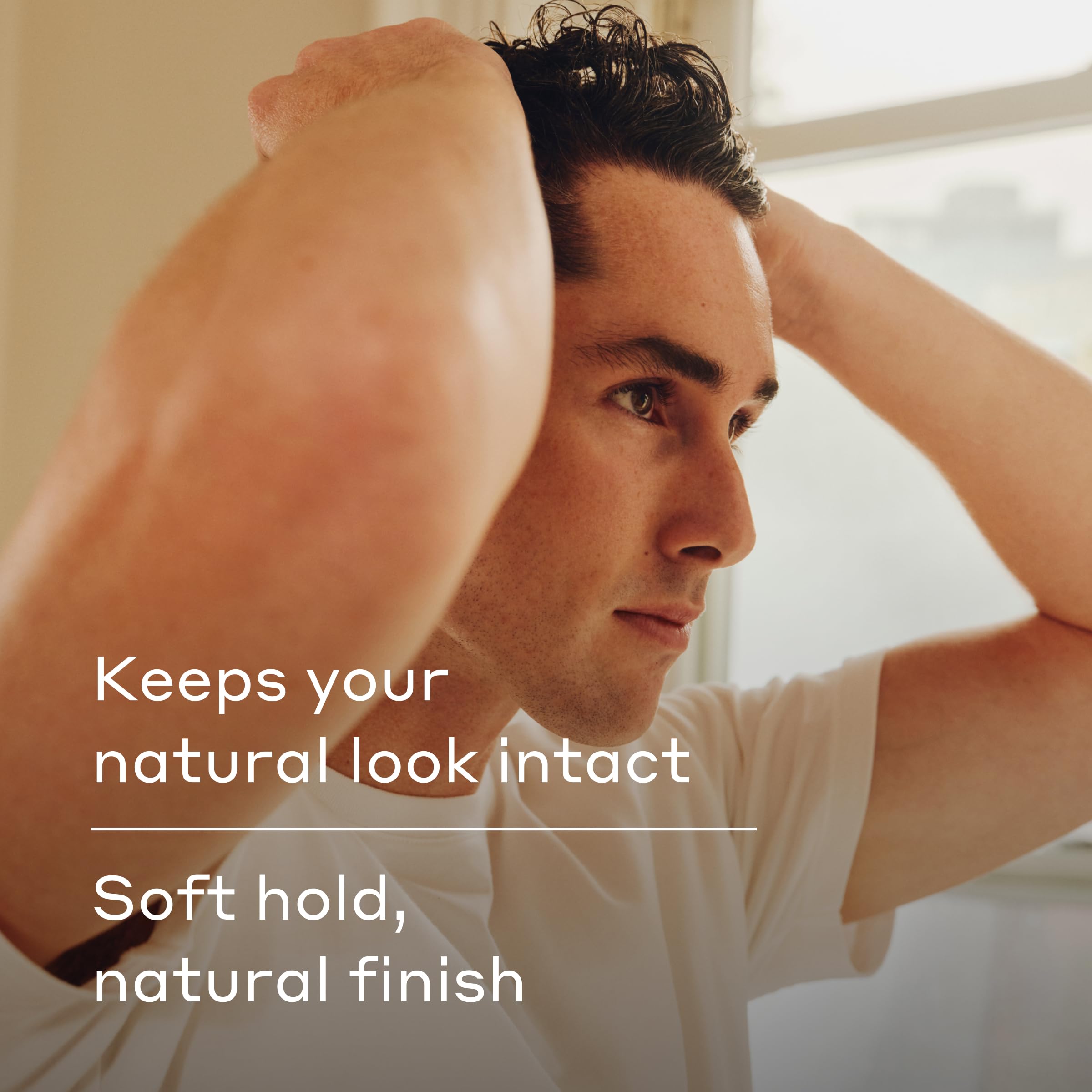Thick, coarse hair styled with Harry's Taming Cream for natural texture.