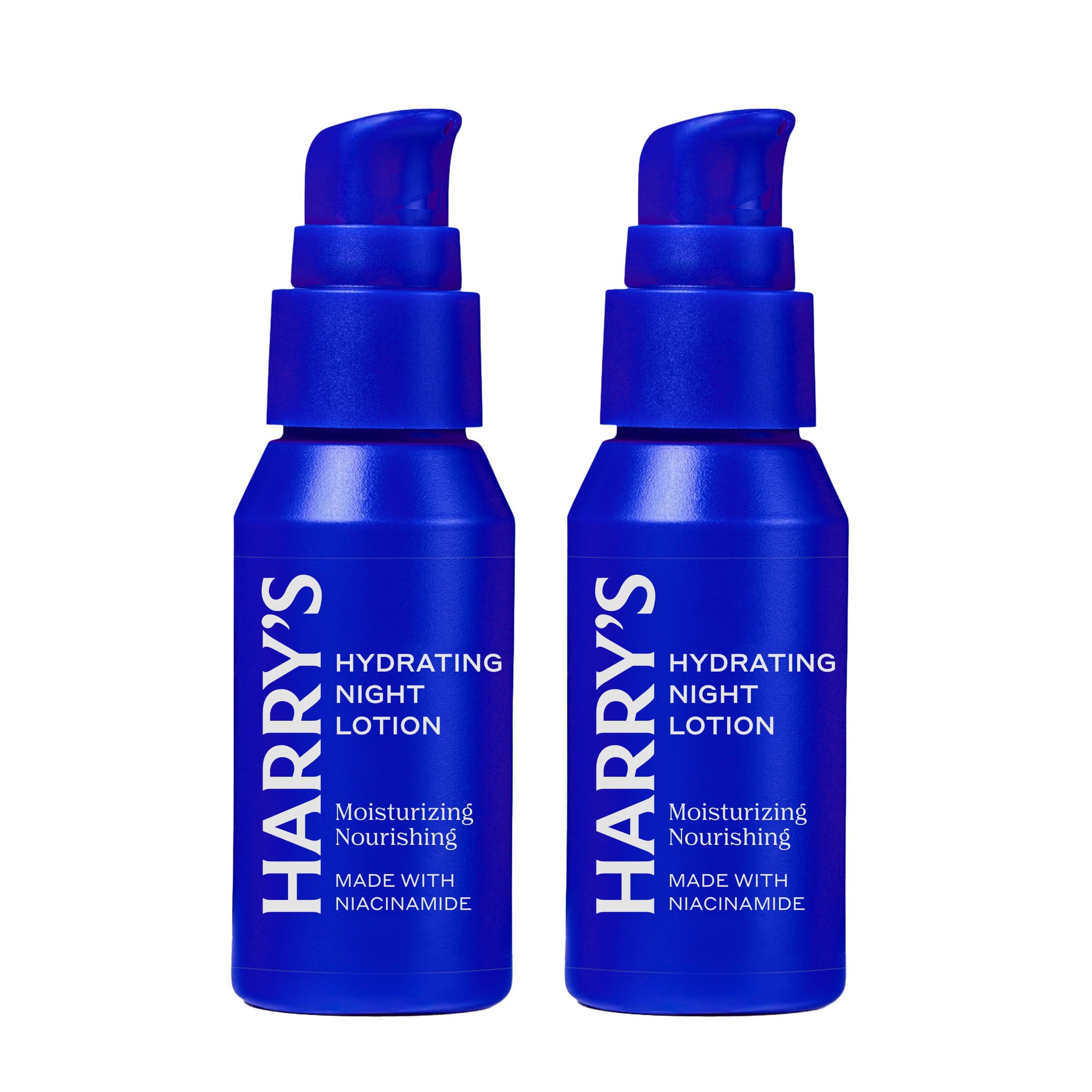 Harry's Hydrating Night Lotion bottle showing fast-absorbing hydration overnight