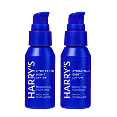 Harry's Hydrating Night Lotion bottle showing fast-absorbing hydration overnight