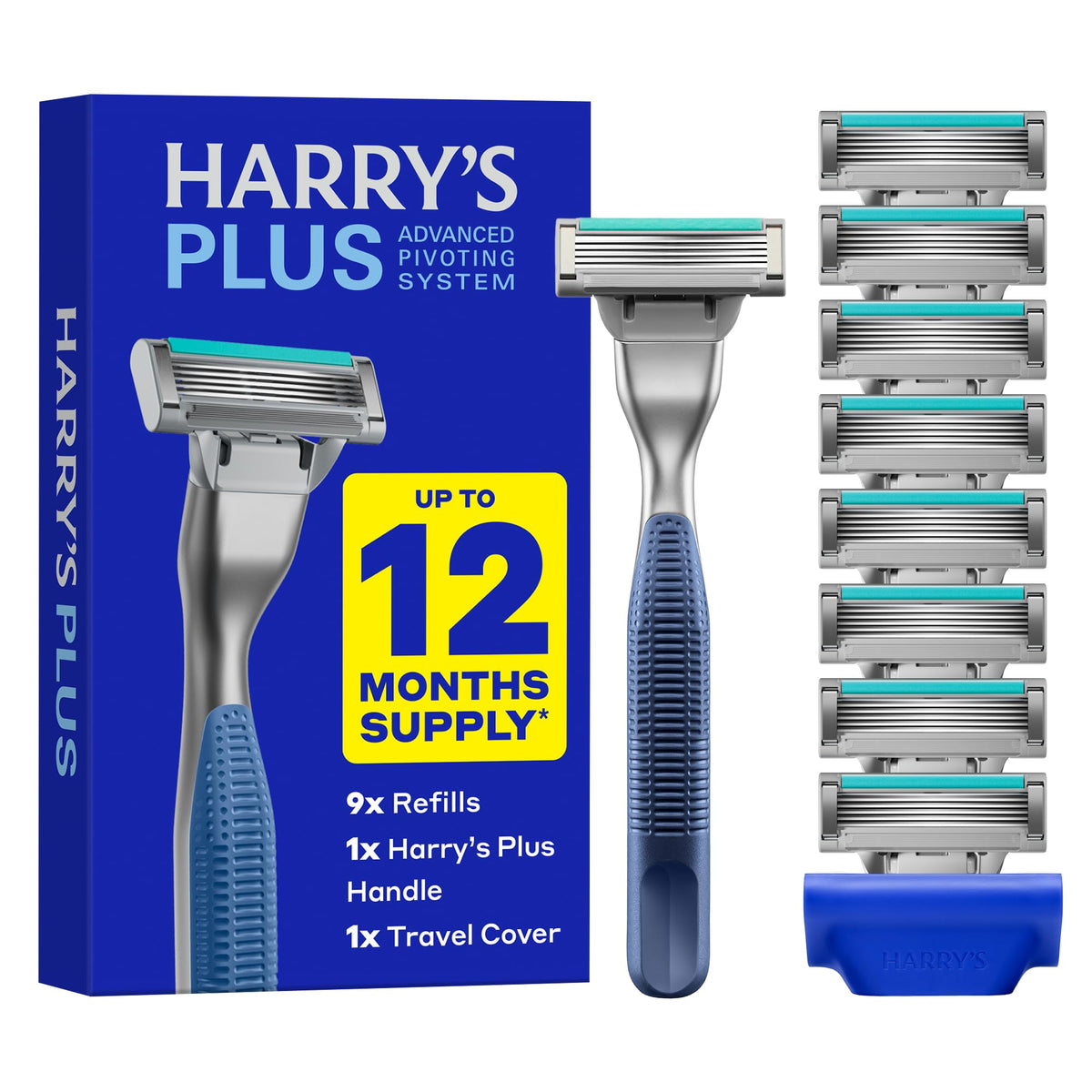 Harry's Plus Tide metal handle offers a comfortable grip for precision shaving