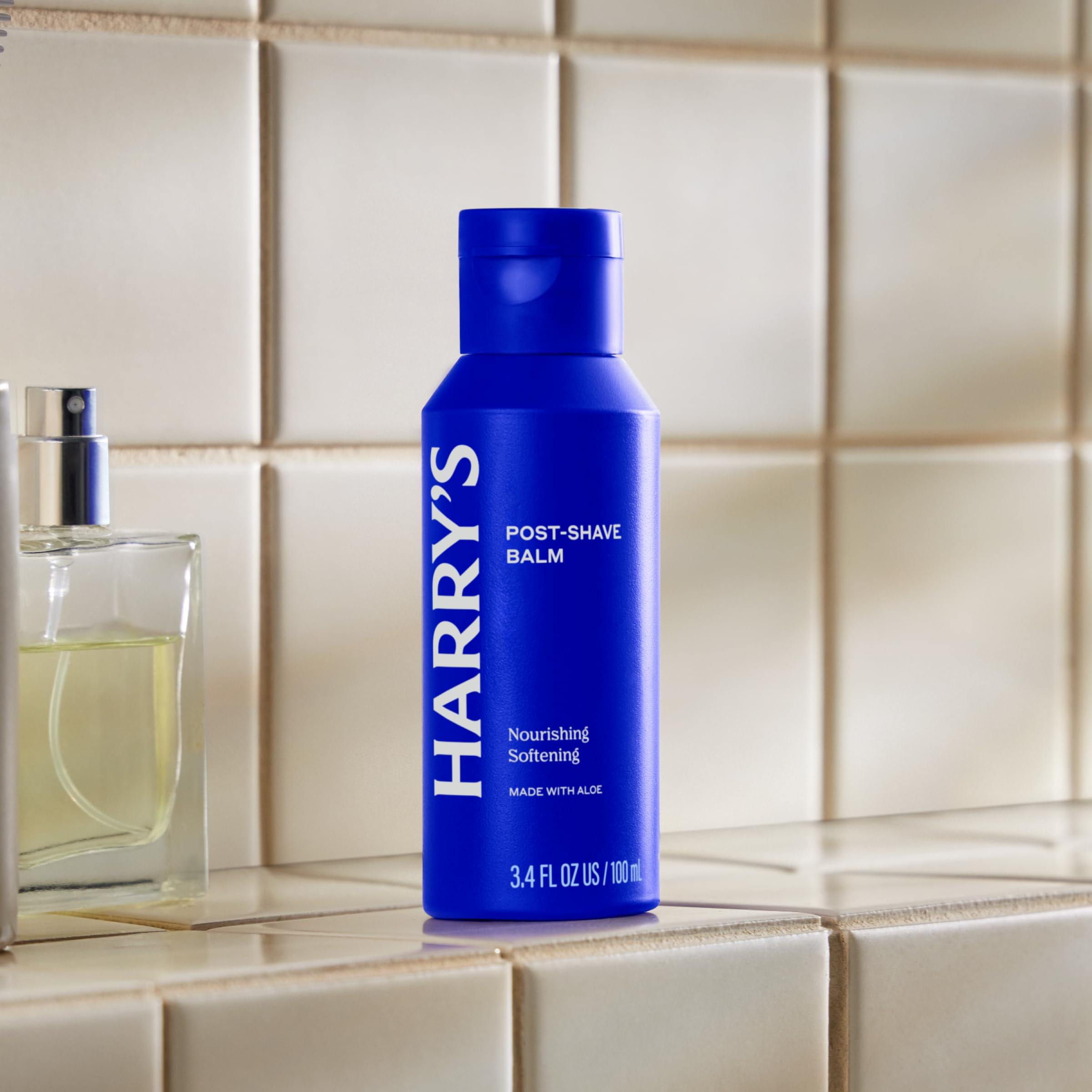 Quick-drying texture shown on skin with Harry's balm