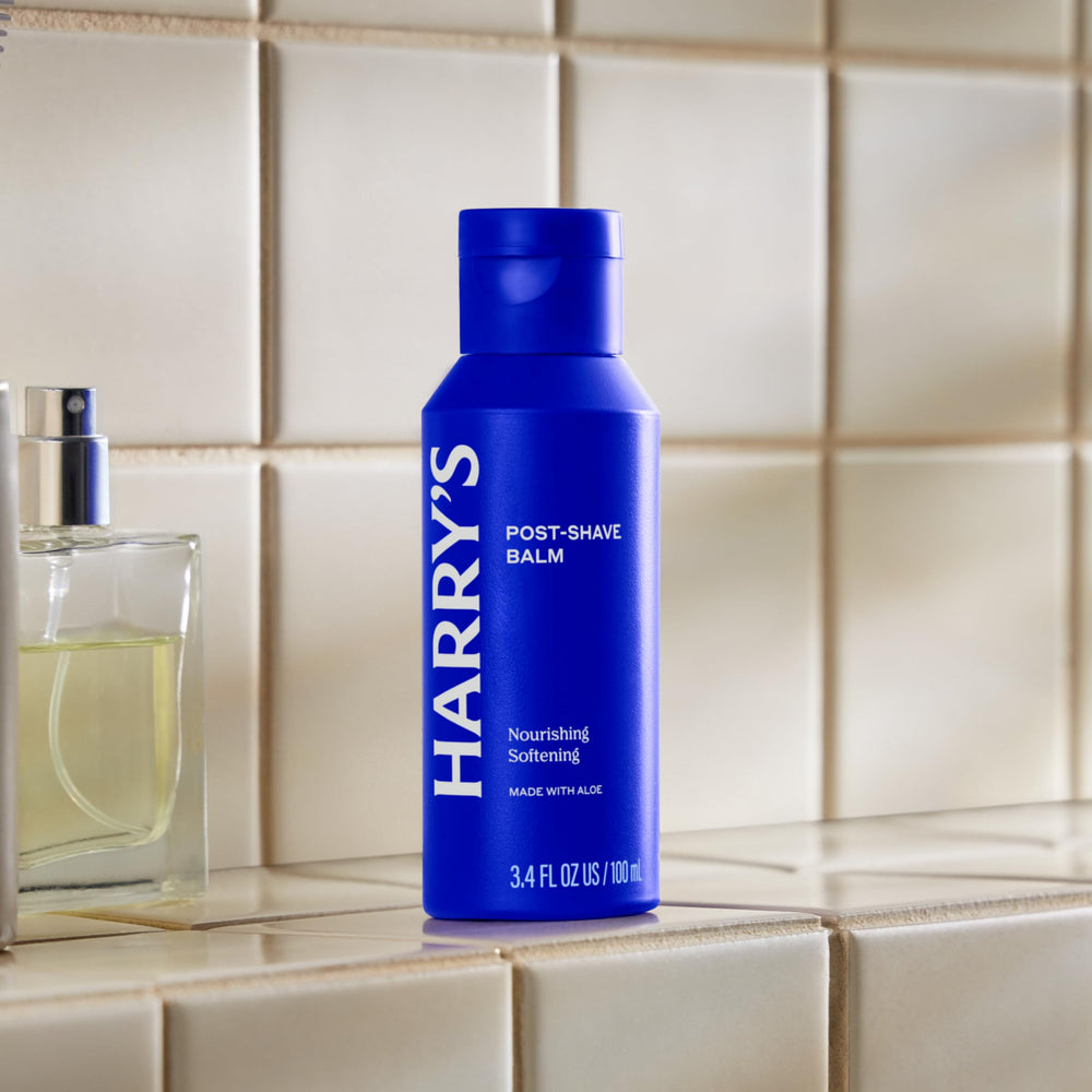 Quick-drying texture shown on skin with Harry's balm