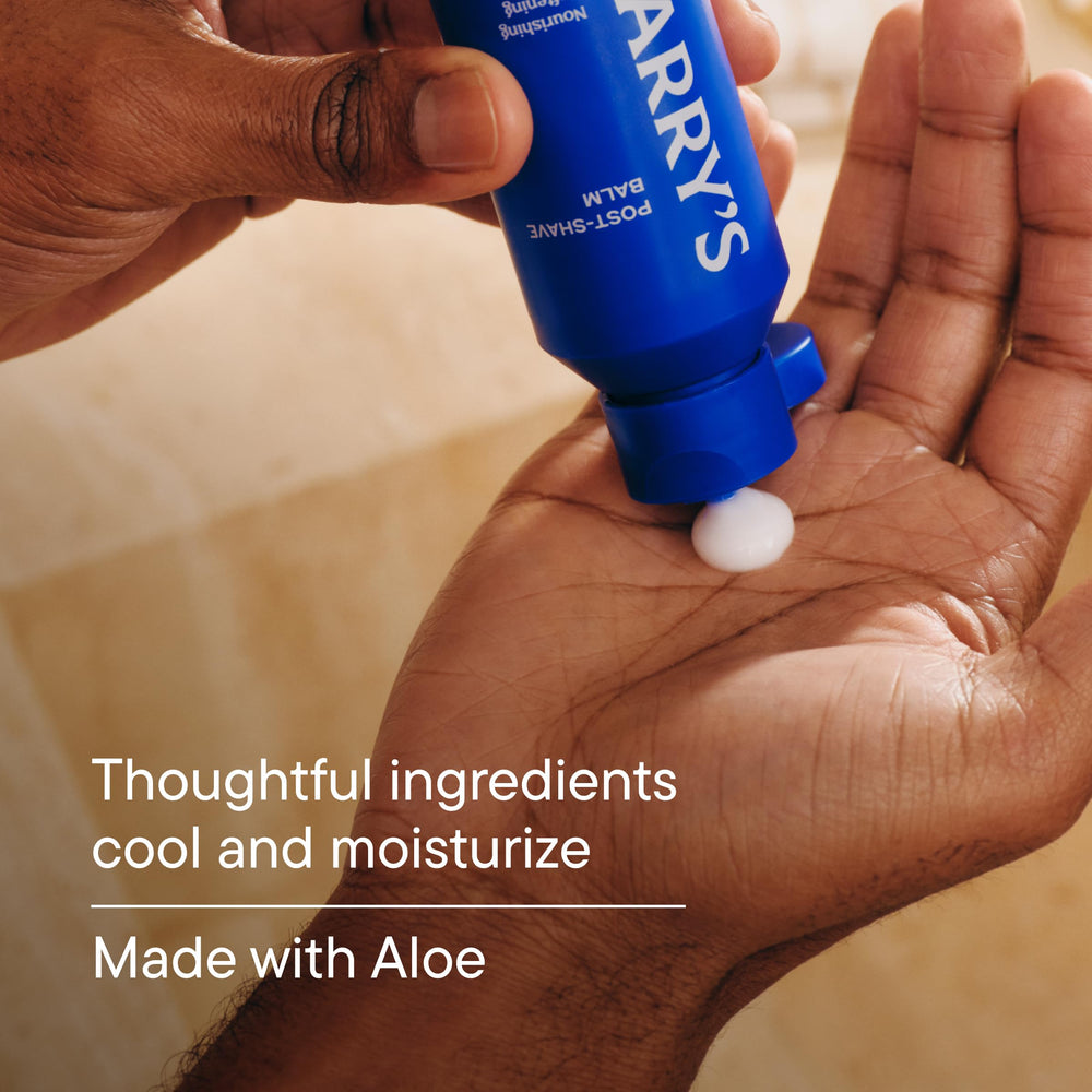Harry's Post-Shave Balm tube front view for easy dispensing