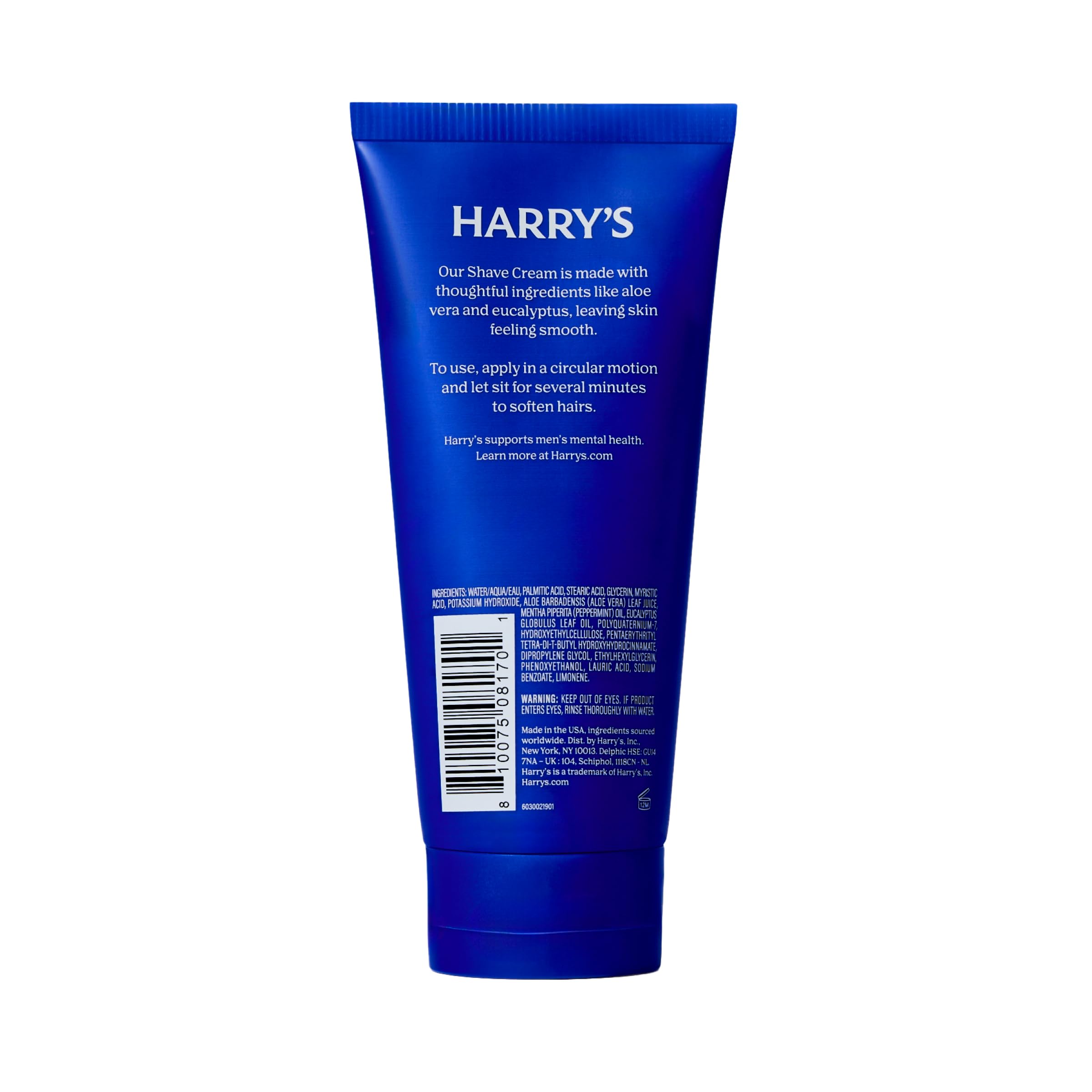 6 oz Harry's Shave Cream bottle ready for daily routine.