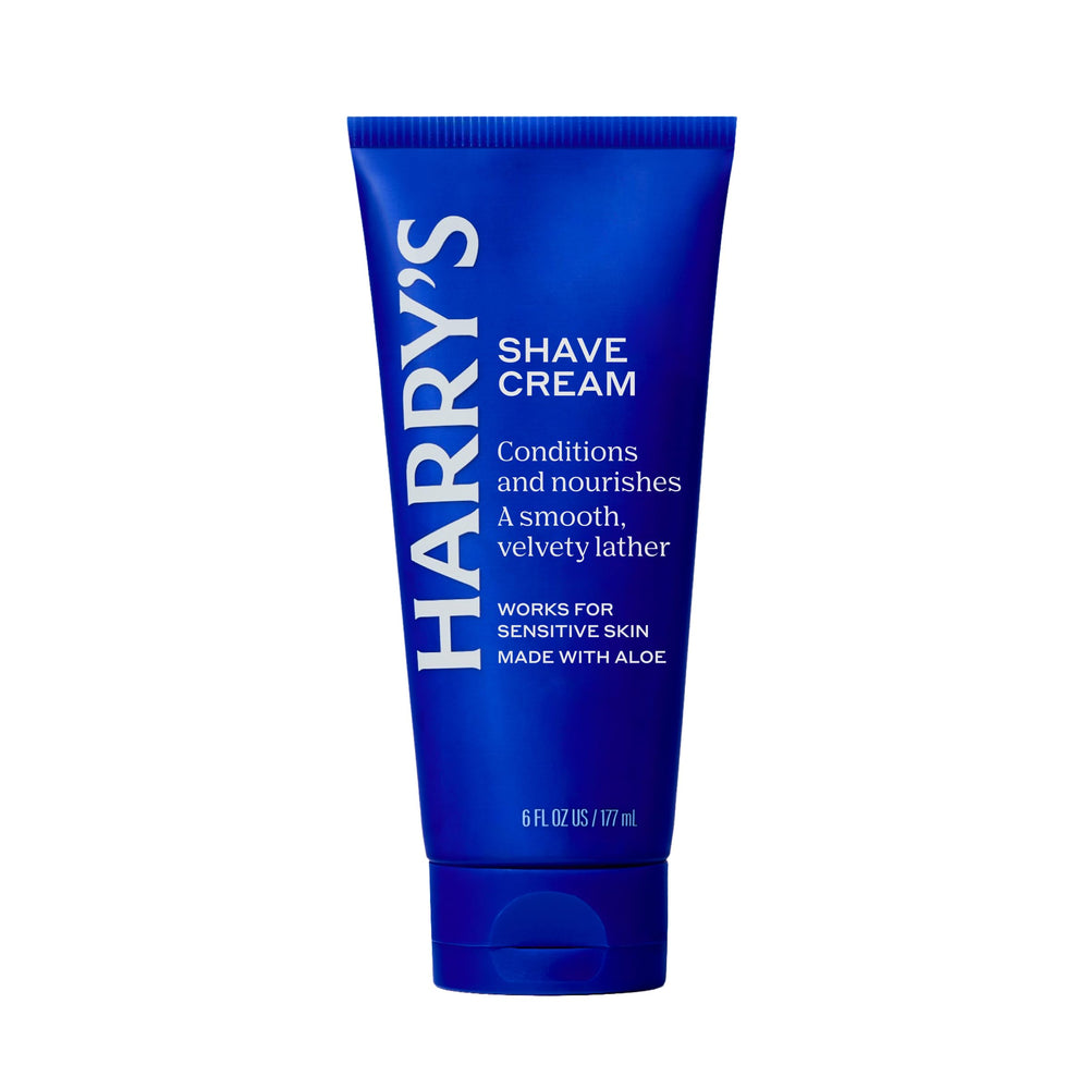 Shaving with Harry's Cream shows smooth blade control.
