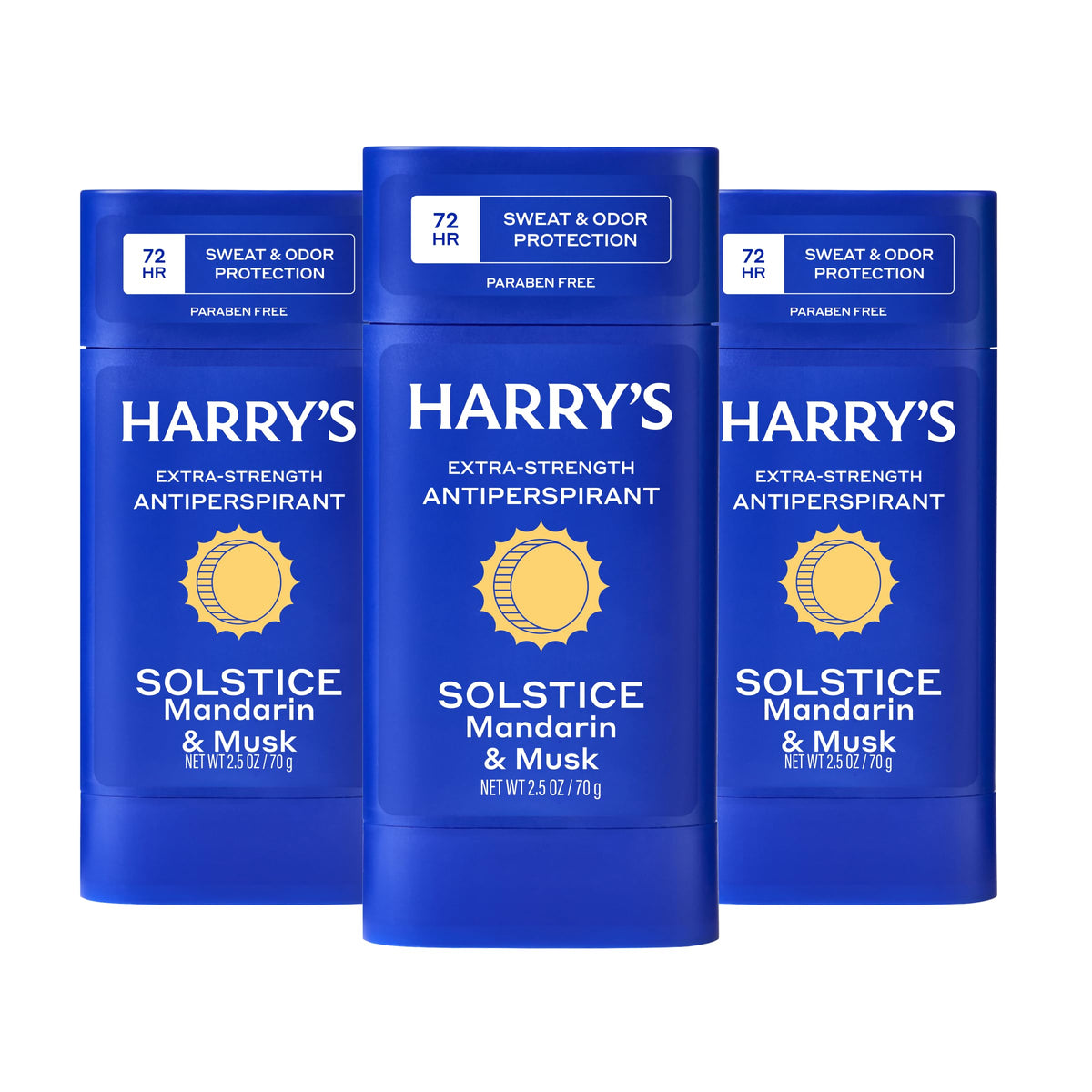 Harry's Solstice deodorant stick application shows smooth glide and fresh feel.