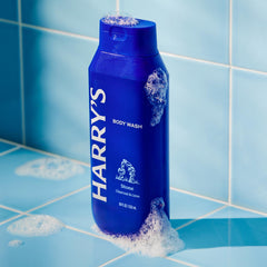 Harry's Stone rich lather image highlights dense foam for thorough cleansing.