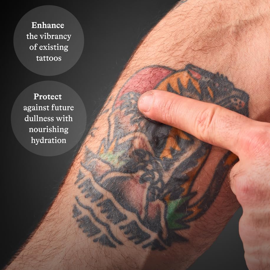 Harry's Tattoo Frost pro-vitamin-b5 soothes and conditions daily tattoo care.