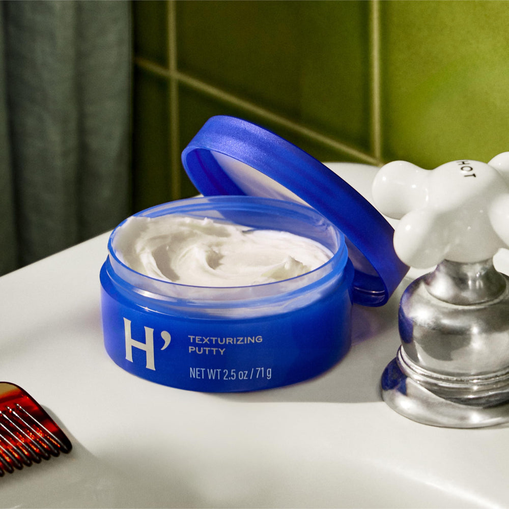 Harry's Texturizing Putty on dry hair delivers matte finish and texture