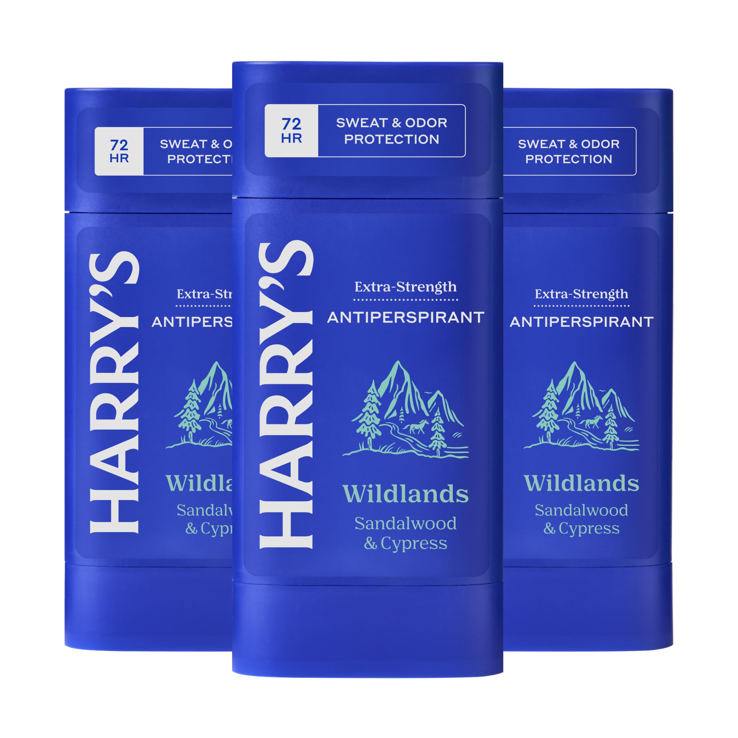Harry's Wildlands deodorant stick application shows smooth glide and freshness.