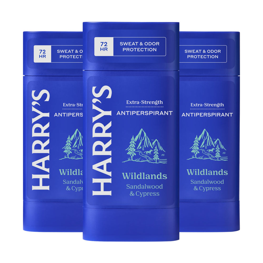 Harry's Wildlands deodorant stick application shows smooth glide and freshness.
