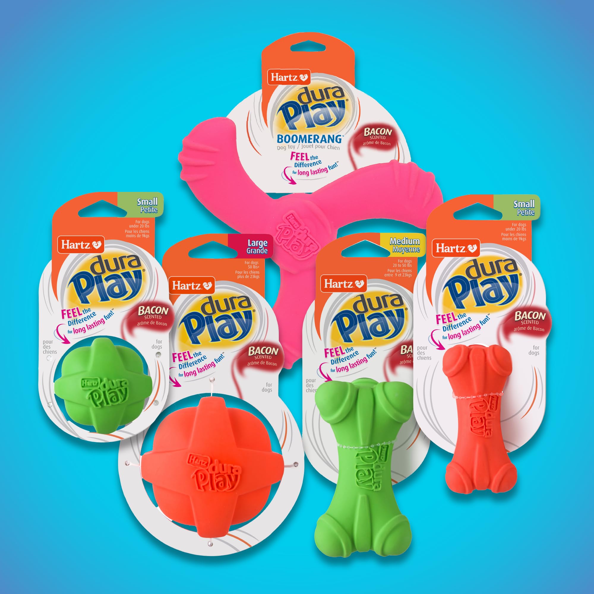 Hartz DuraPlay ball with ridges squeaky and easy to clean.