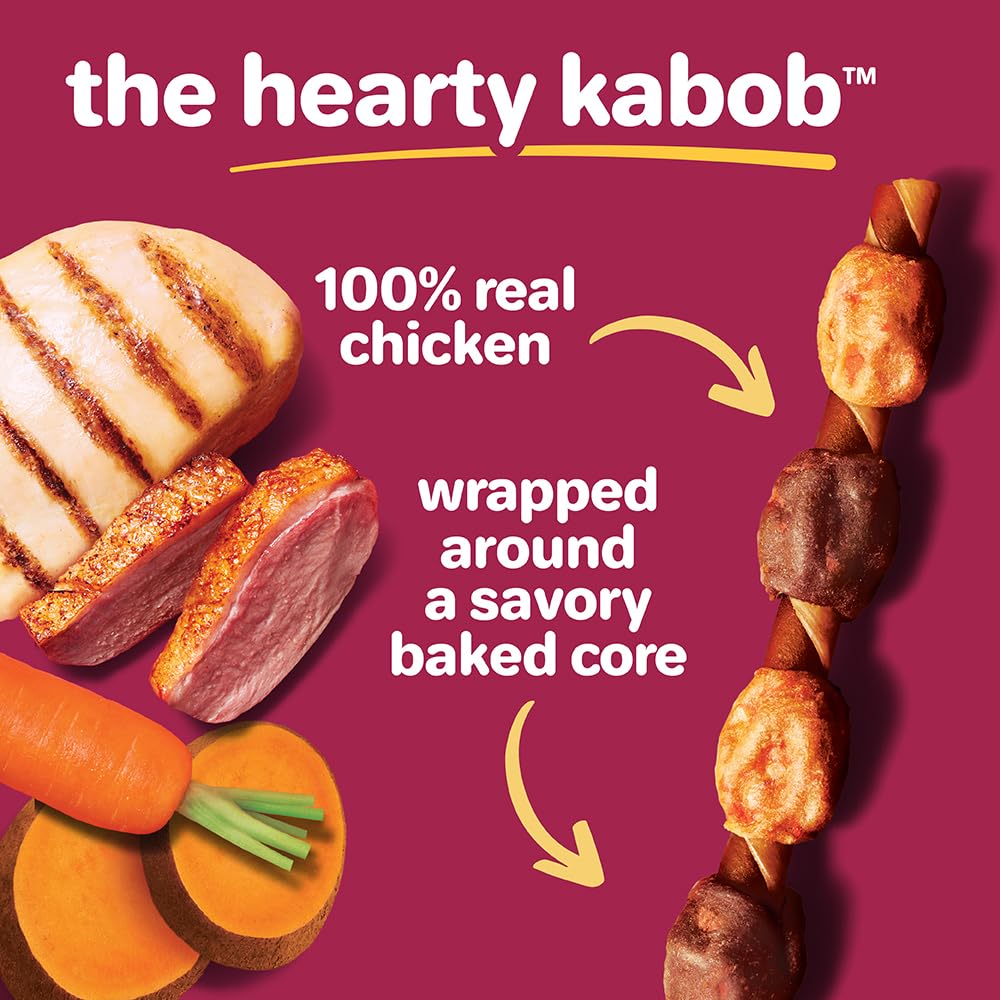 Hartz Oinkies Hearty Kabob features real chicken and duck meatballs.
