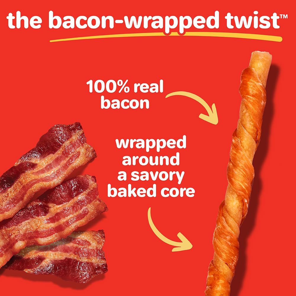 Hartz Oinkies torsades-wrap-bacon – bouchée digeste sans peau de bœuf pour chien.