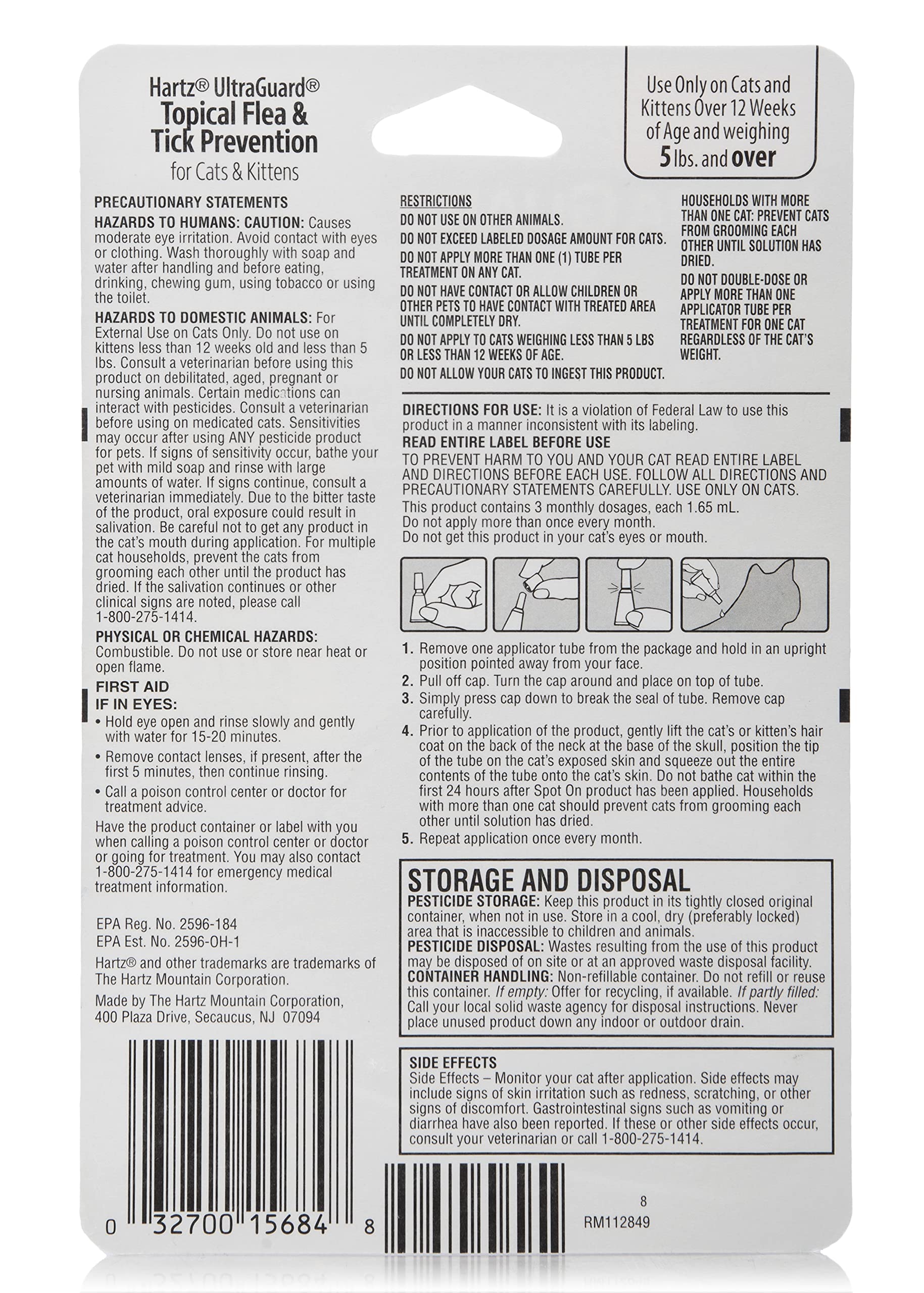 Hartz UltraGuard three-month supply ensures continued protection for your cat