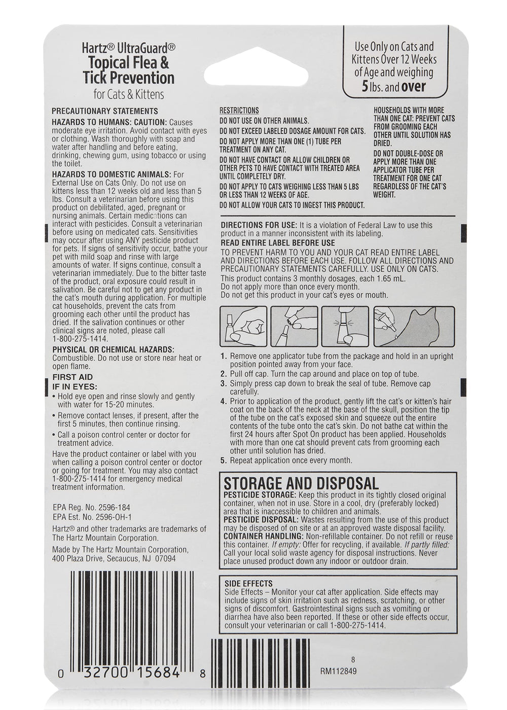 Hartz UltraGuard three-month supply ensures continued protection for your cat