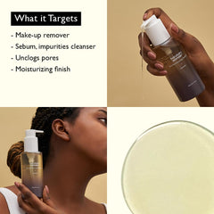 HARUHARU Wonder Black Rice Cleansing Oil removing SPF and impurities from the face