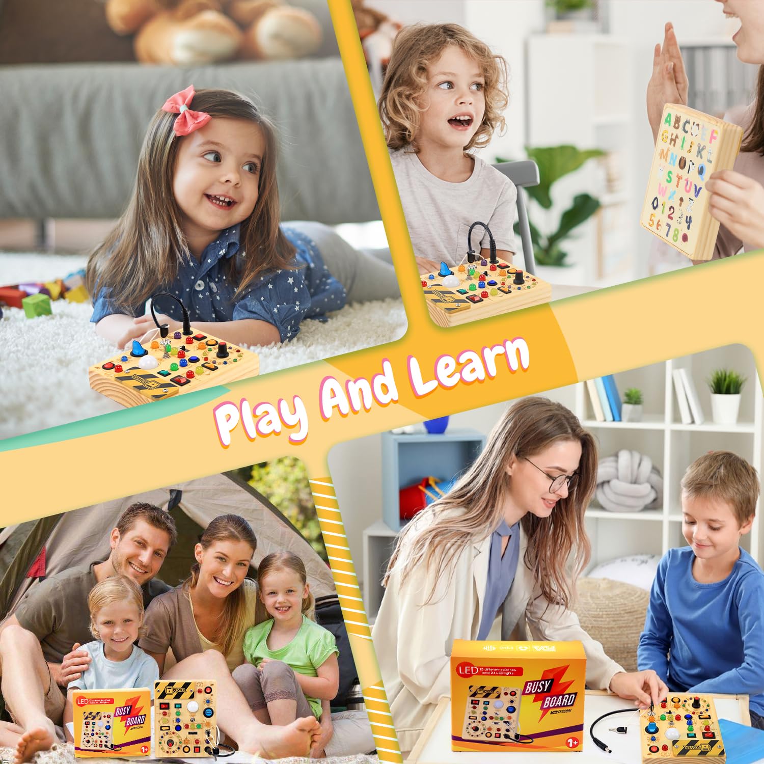 HarVow travel-ready busy board offers engaging activity on the go.
