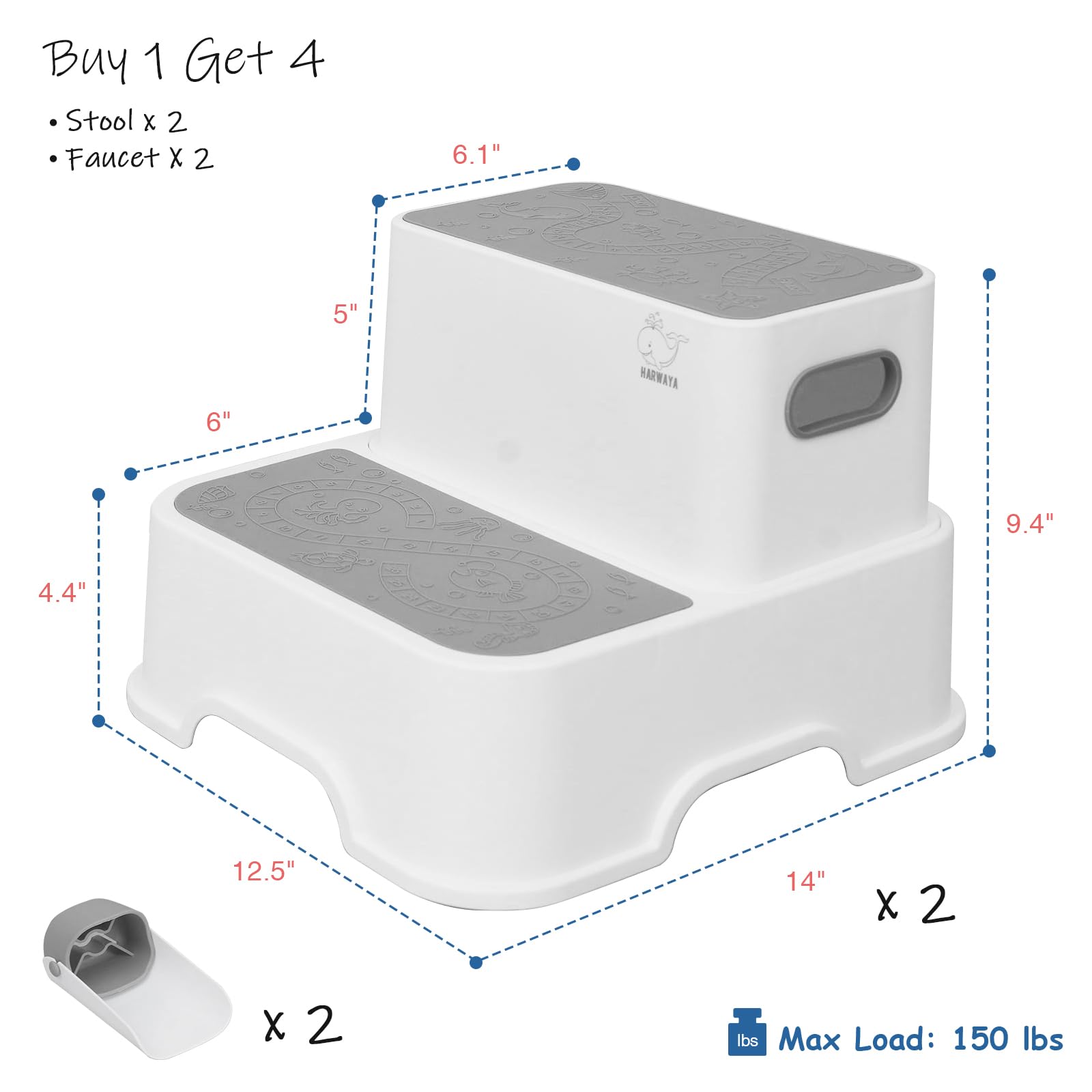 Harwaya kitchen-counter-use stool helps kids reach the sink safely
