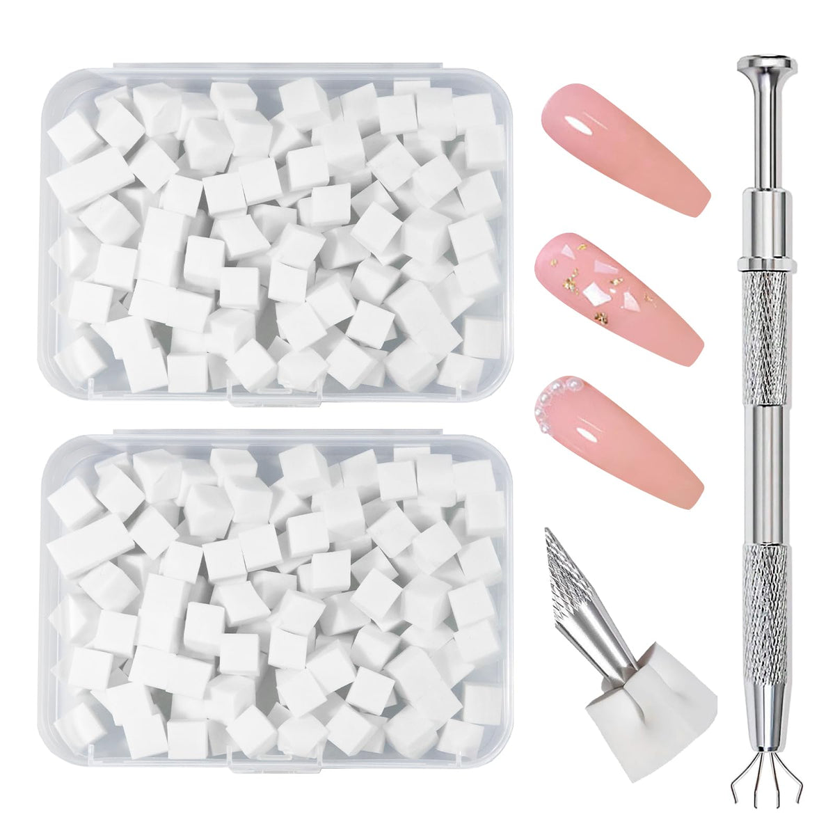 Hasakhi 200Pcs Nail Sponges ombre application close-up for seamless fade