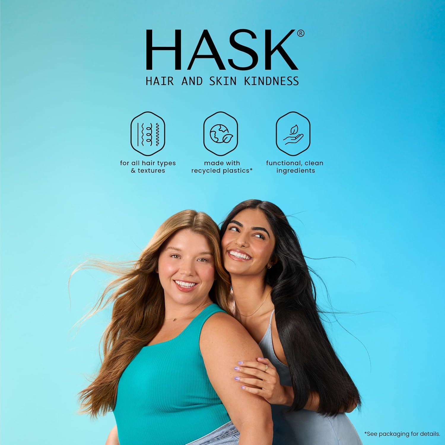 HASK Bond-Building sulfate-free label signals color-safe care.