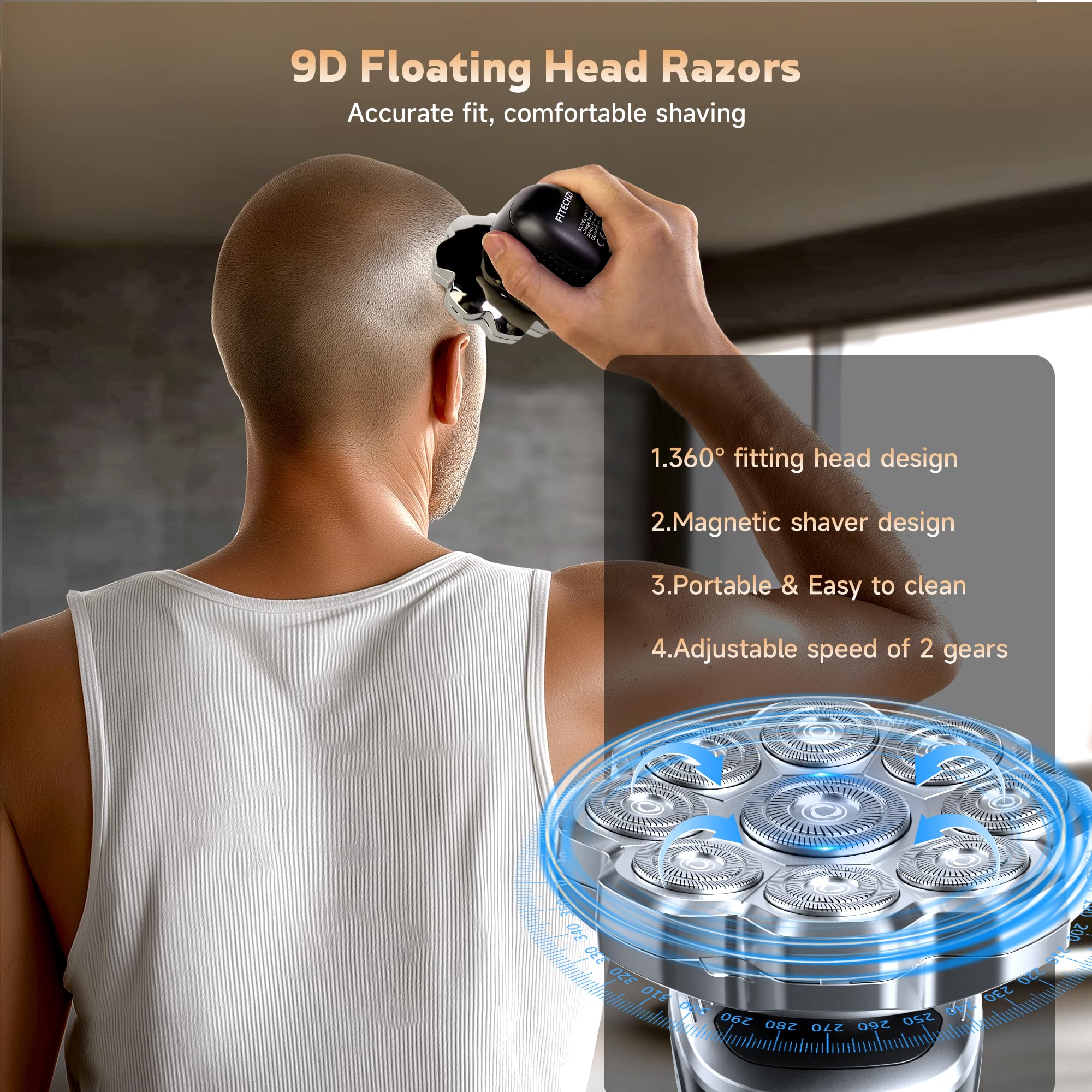 Haslife wet and dry shaver shown in shower for foam and quick dry use.