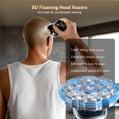 Haslife wet and dry shaver shown in shower for foam and quick dry use.