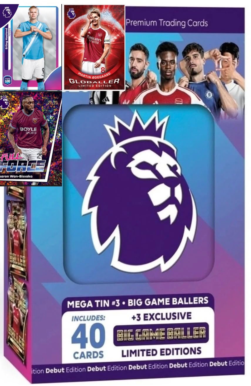 HASSENTIAL Premier League Mega Tin design collection showcases diverse tins for display and gifting.