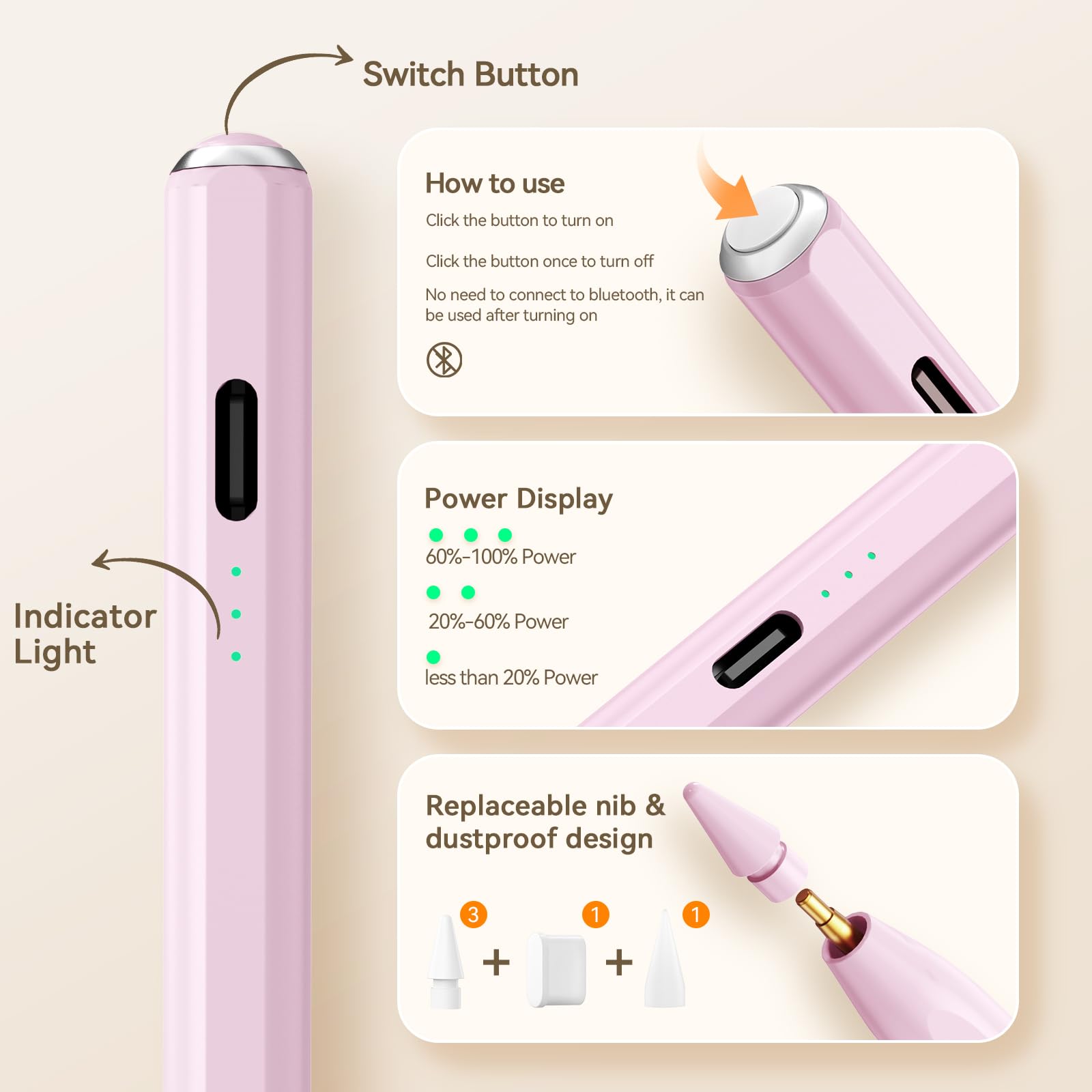 Hastraith Stylus Pen Bluetooth-free setup offers instant use