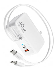 HATALKIN retractable USB-C charger wall plug with 40W power for multiple devices.