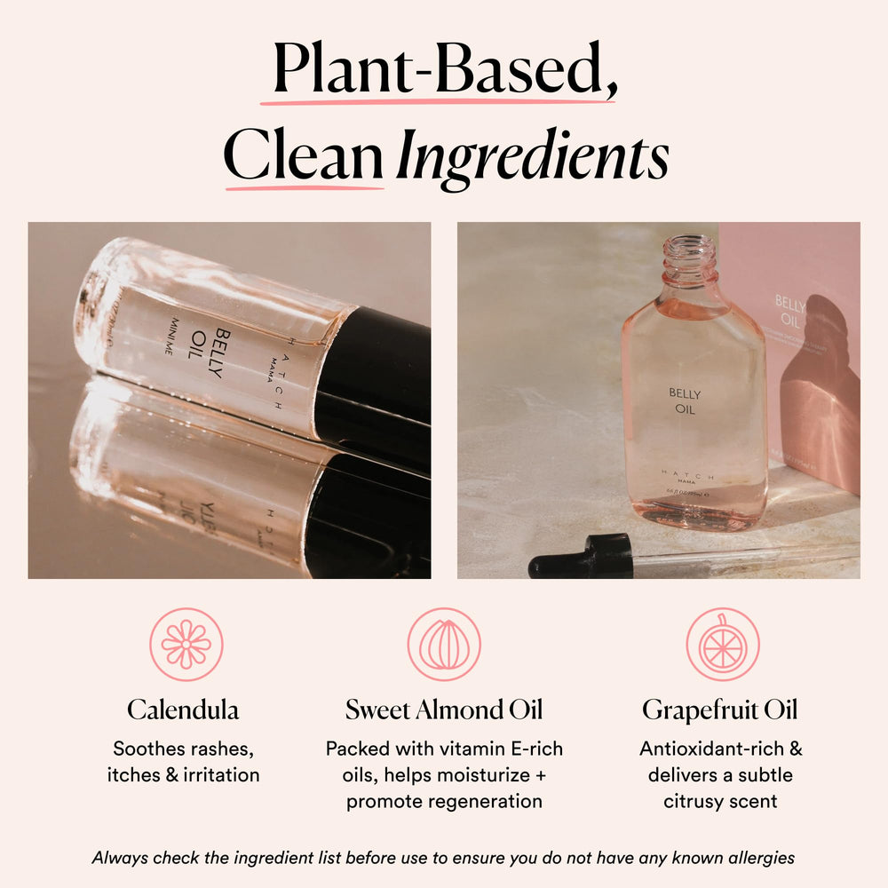 HATCH Belly Oil fragrance-free formula suitable for sensitive skin.