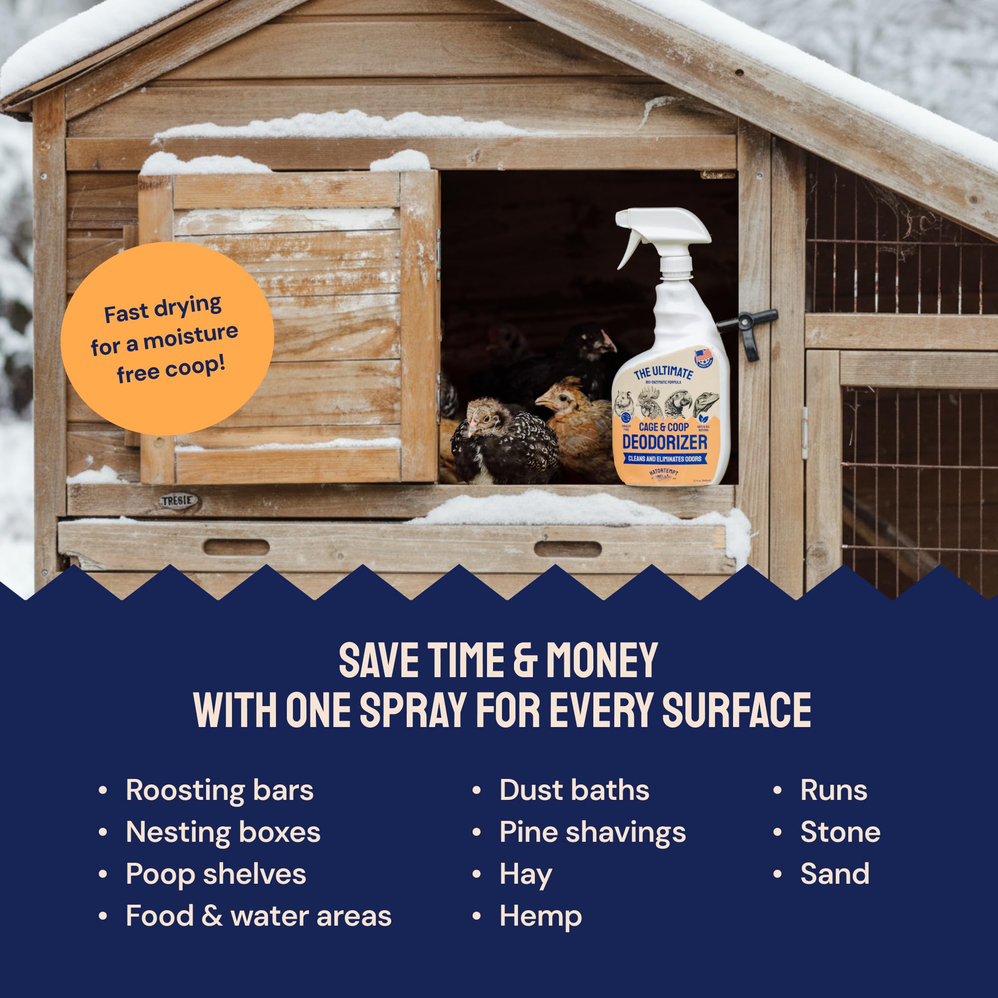 Hatortempt coop deodorizer bulk 1 gallon for larger flocks and value.