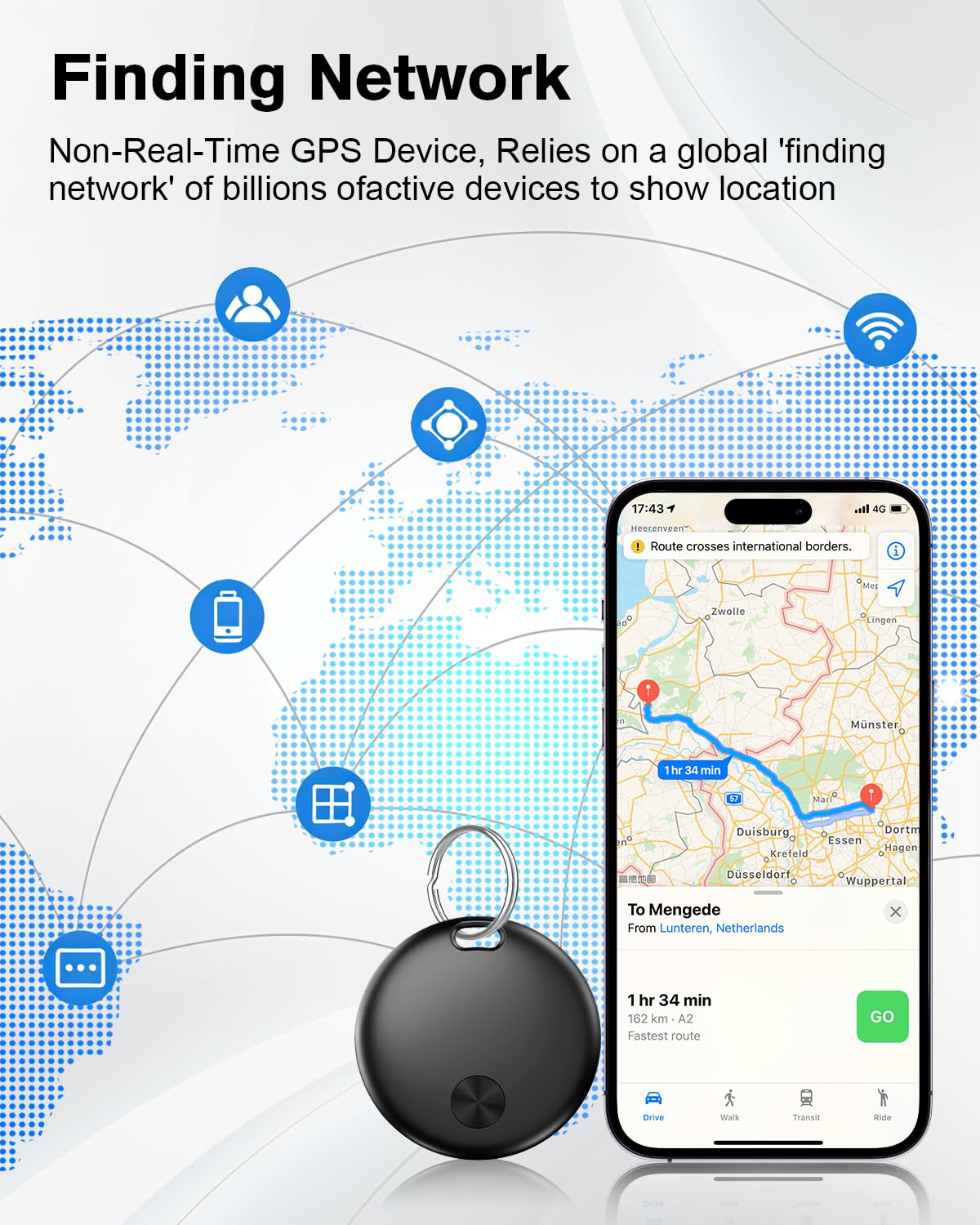 Hauibela weTag mini Find My integration supports iOS for seamless tracking