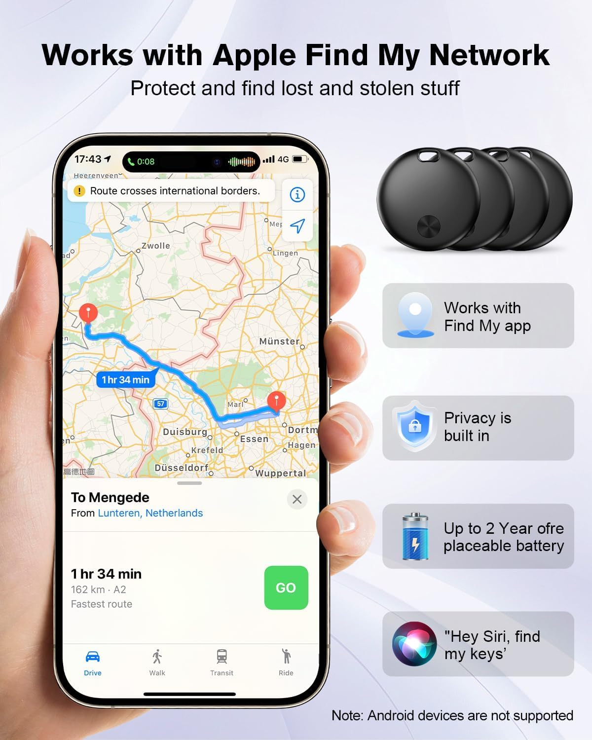Hauibela weTag mini wallet attachment keeps valuables traceable with a secure alert