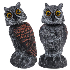 Hausse fake owl decoy with rotating head deters outdoor birds and pests.
