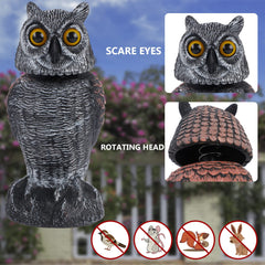 Hausse ornamental owl bird deterrent for garden keeps birds away while enhancing curb appeal.