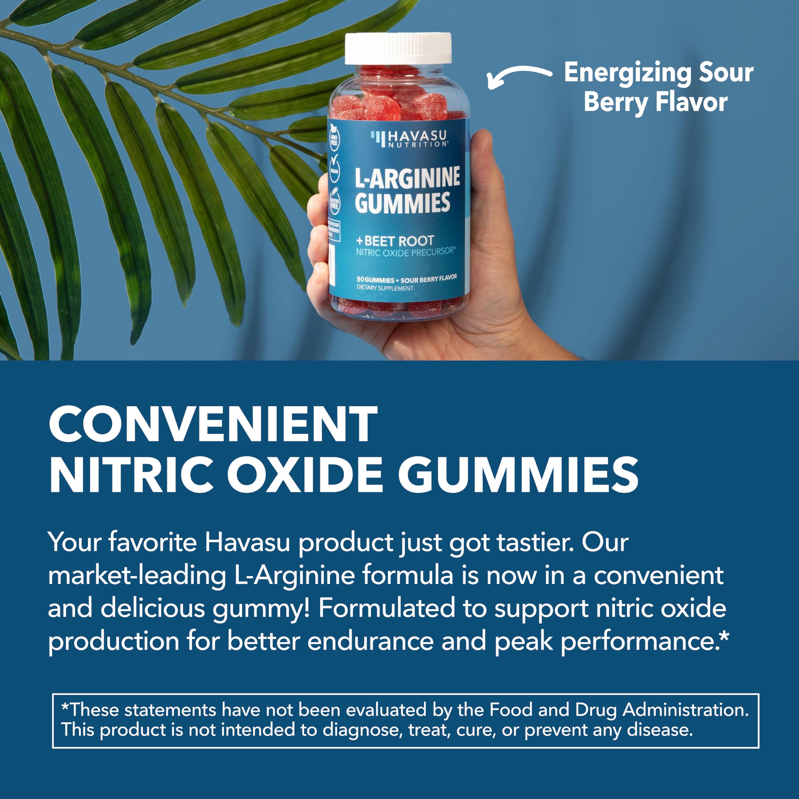 HAVASU NUTRITION L-Arginine Gummies bottle on a workout mat, ready for training.