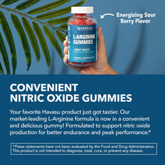 HAVASU NUTRITION L-Arginine Gummies bottle on a workout mat, ready for training.