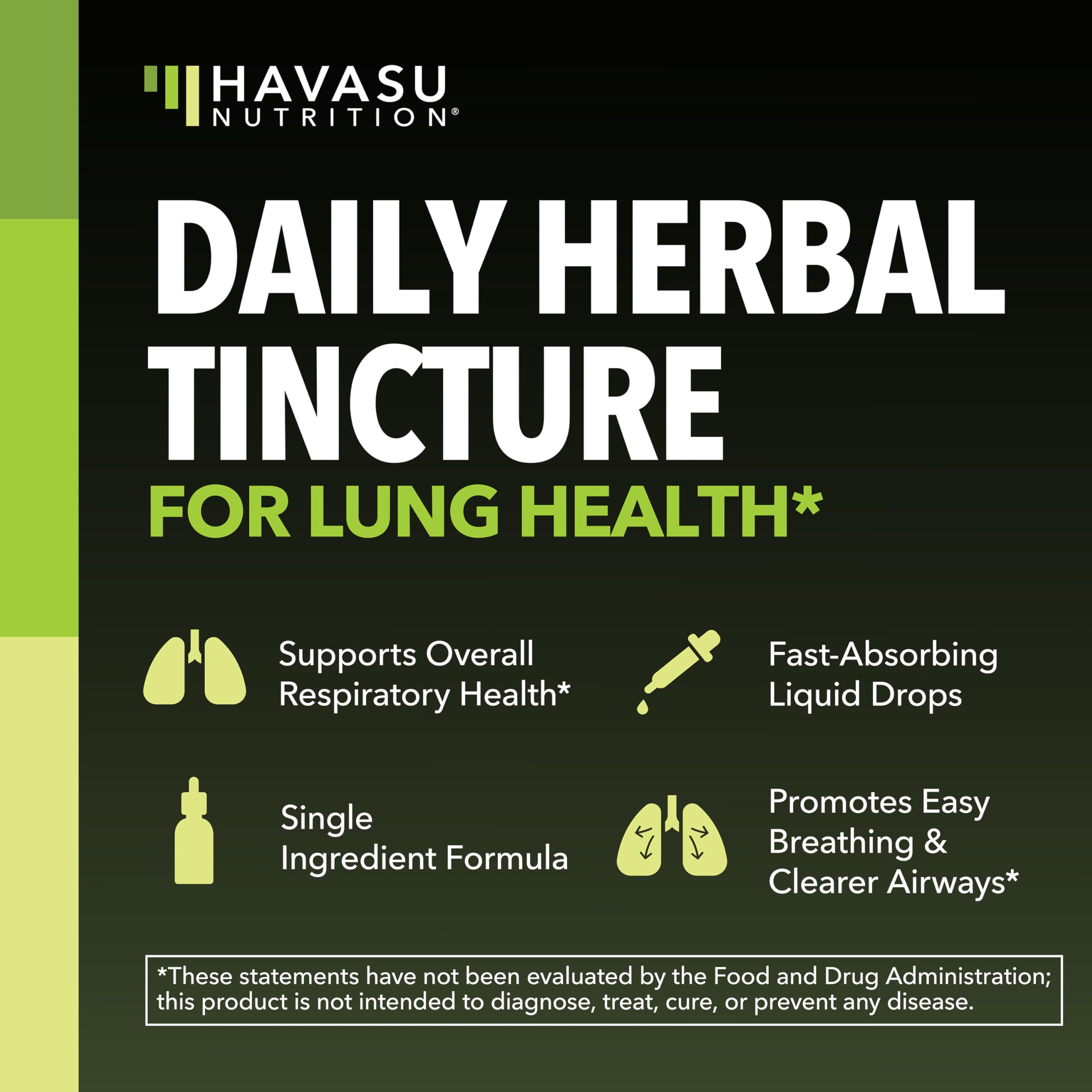 Havasu Nutrition Mullein Drops pouring shot emphasizes alcohol-free, vegan formulation.