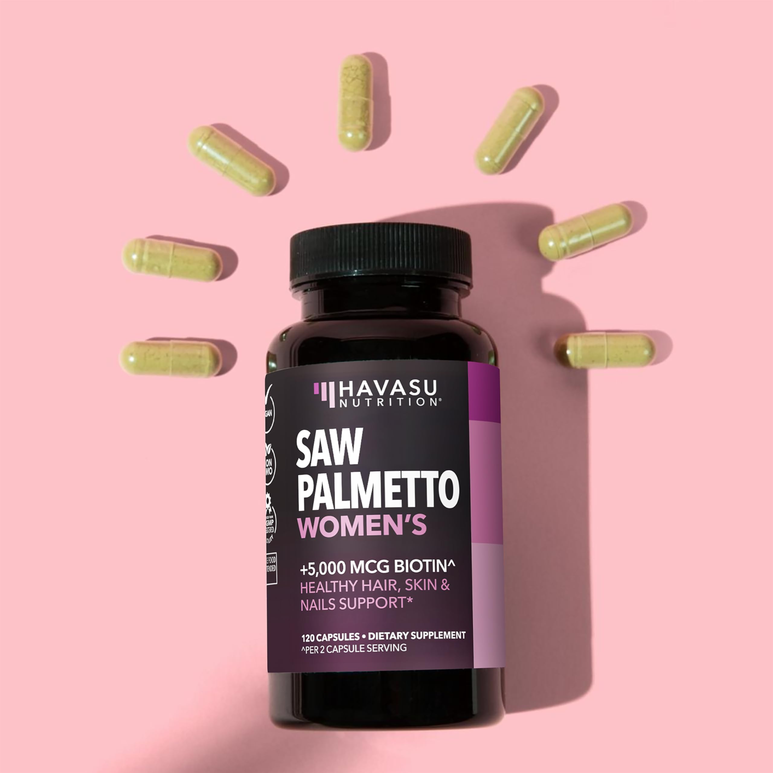 HAVASU NUTRITION vegan capsules on a clean white background.