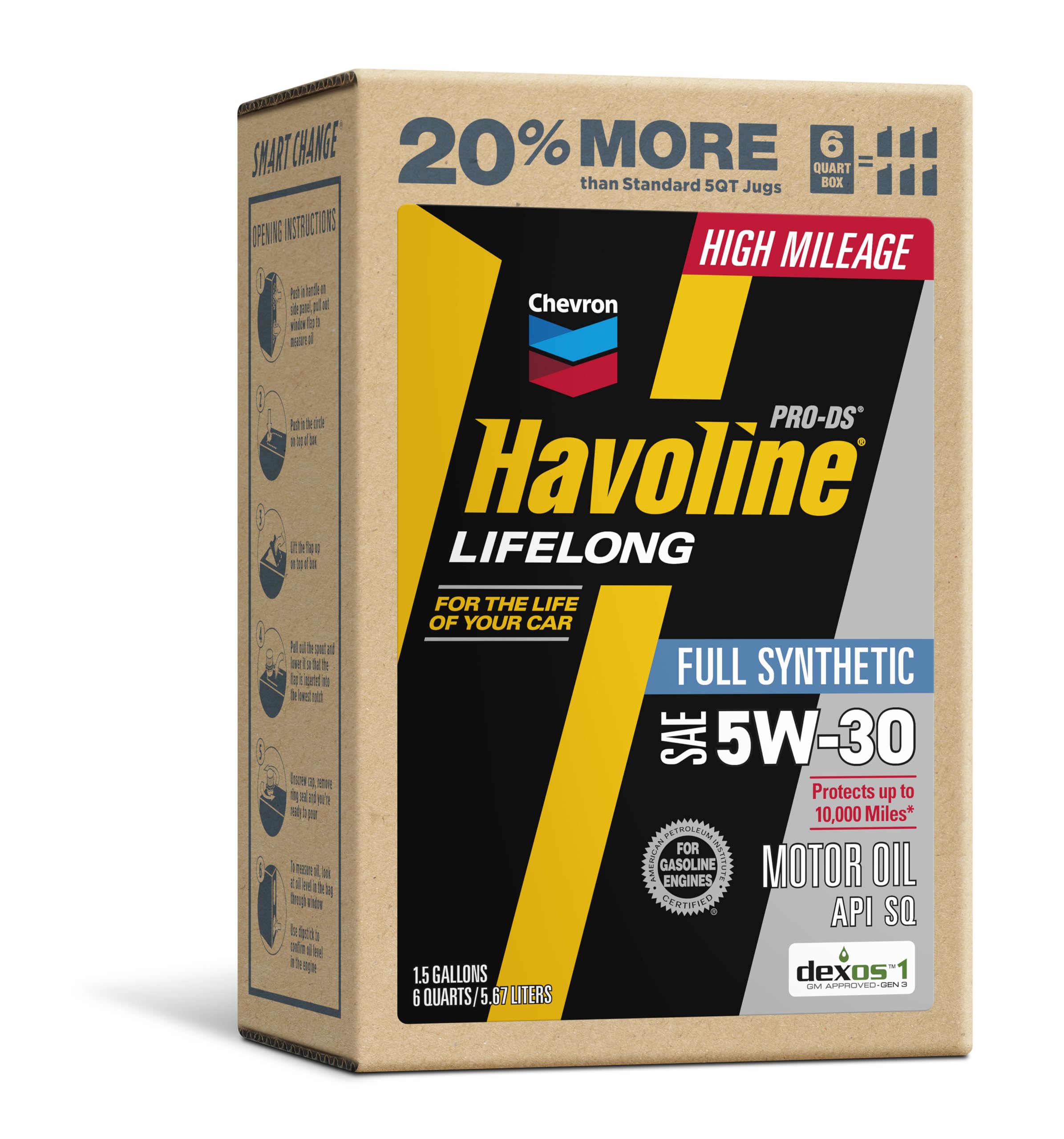 HAVOLINE PRO-DS 5W-30 bottle close-up shows strong deposit protection.
